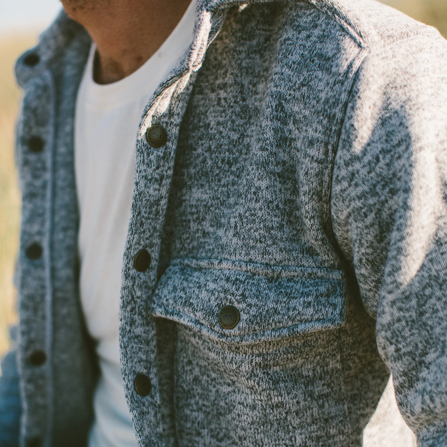 The Big Sur Jacket in Heather Grey Polartec - Image 5
