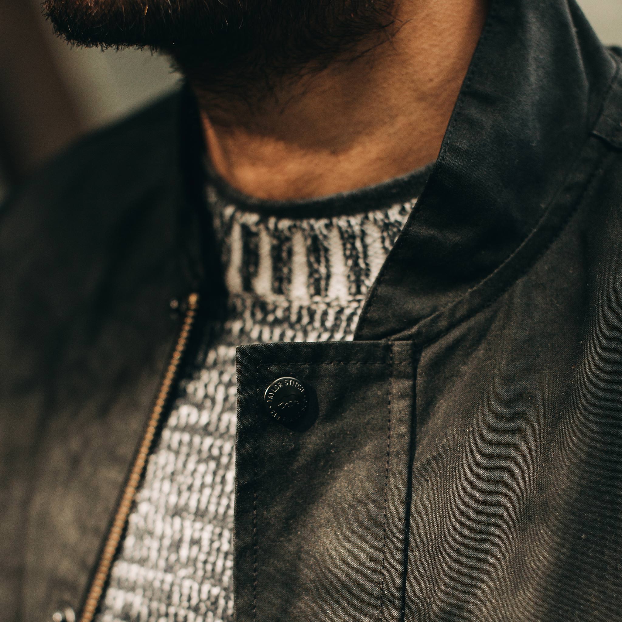 The Bomber Jacket in Black Dry Wax - Image 3