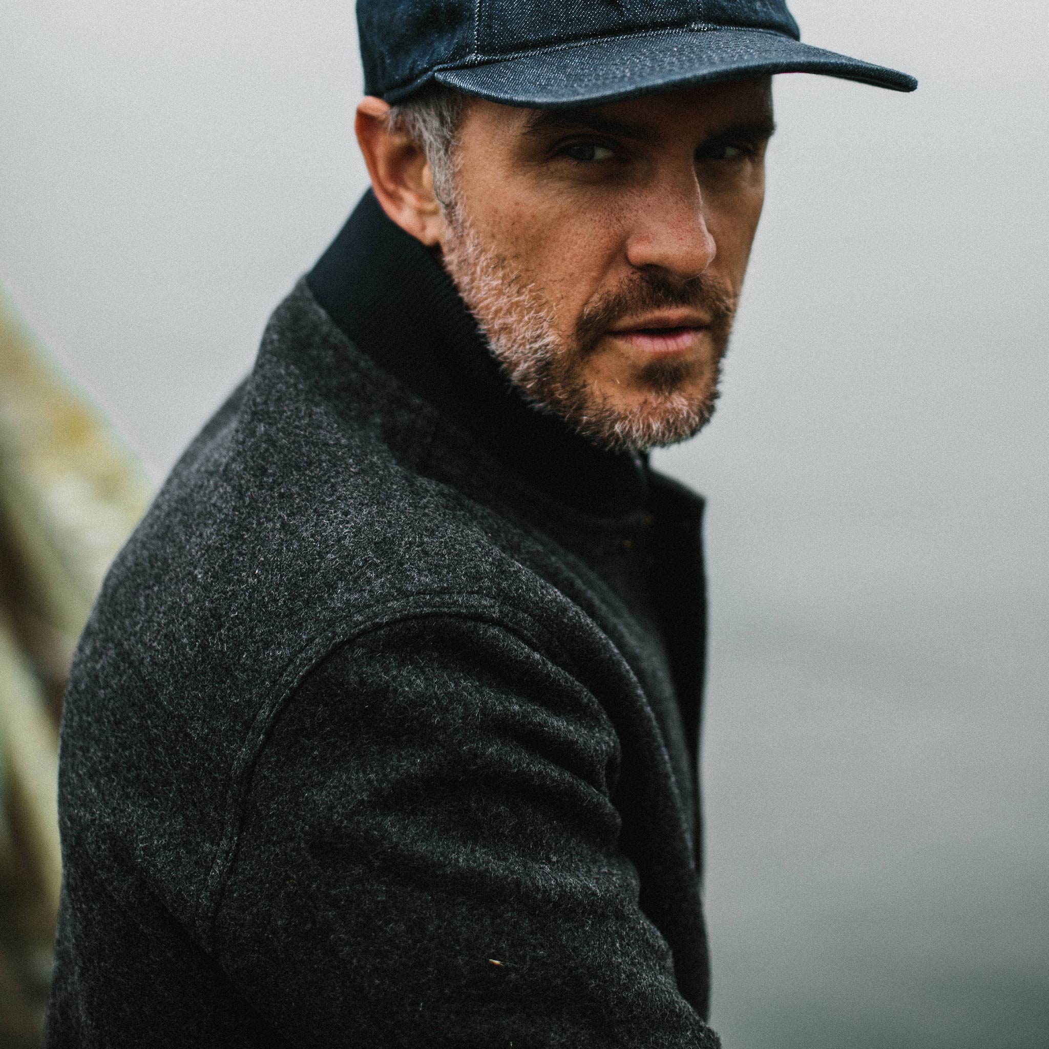 The Bomber Jacket in Charcoal Wool - Image 6