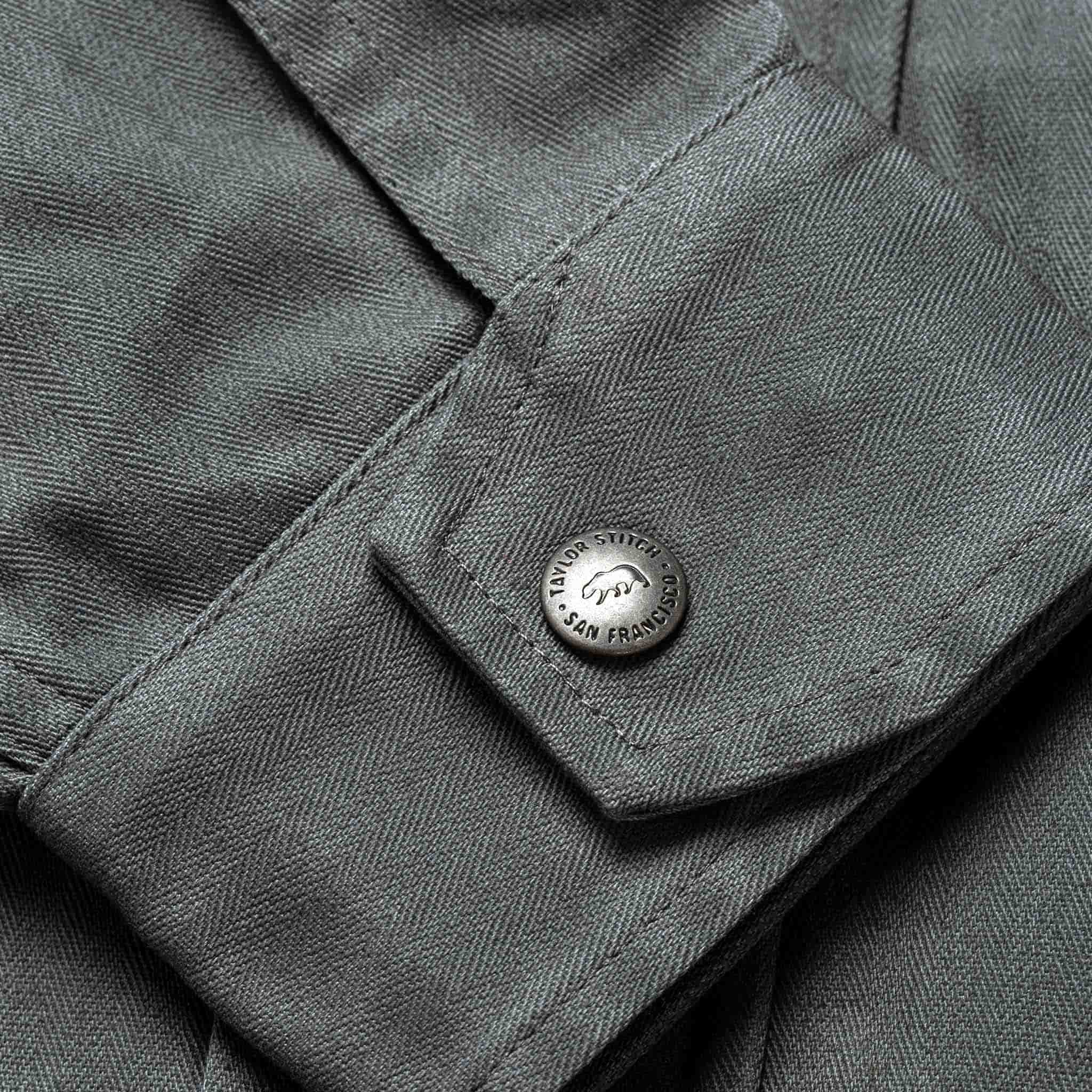 The Bomber Jacket in Washed Slate Herringbone - Image 10