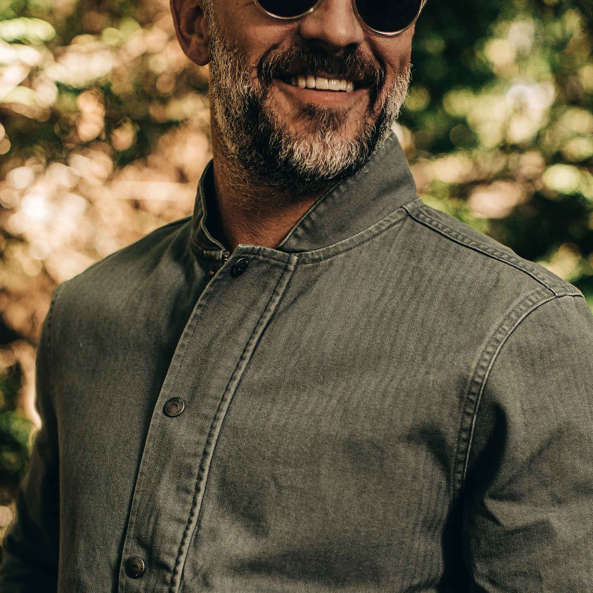 The Bomber Jacket in Washed Slate Herringbone - Image 6