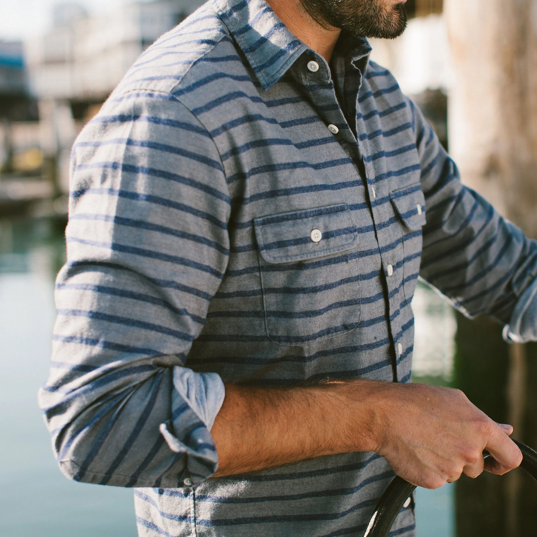 The California in Ash & Navy Stripe - Image 2