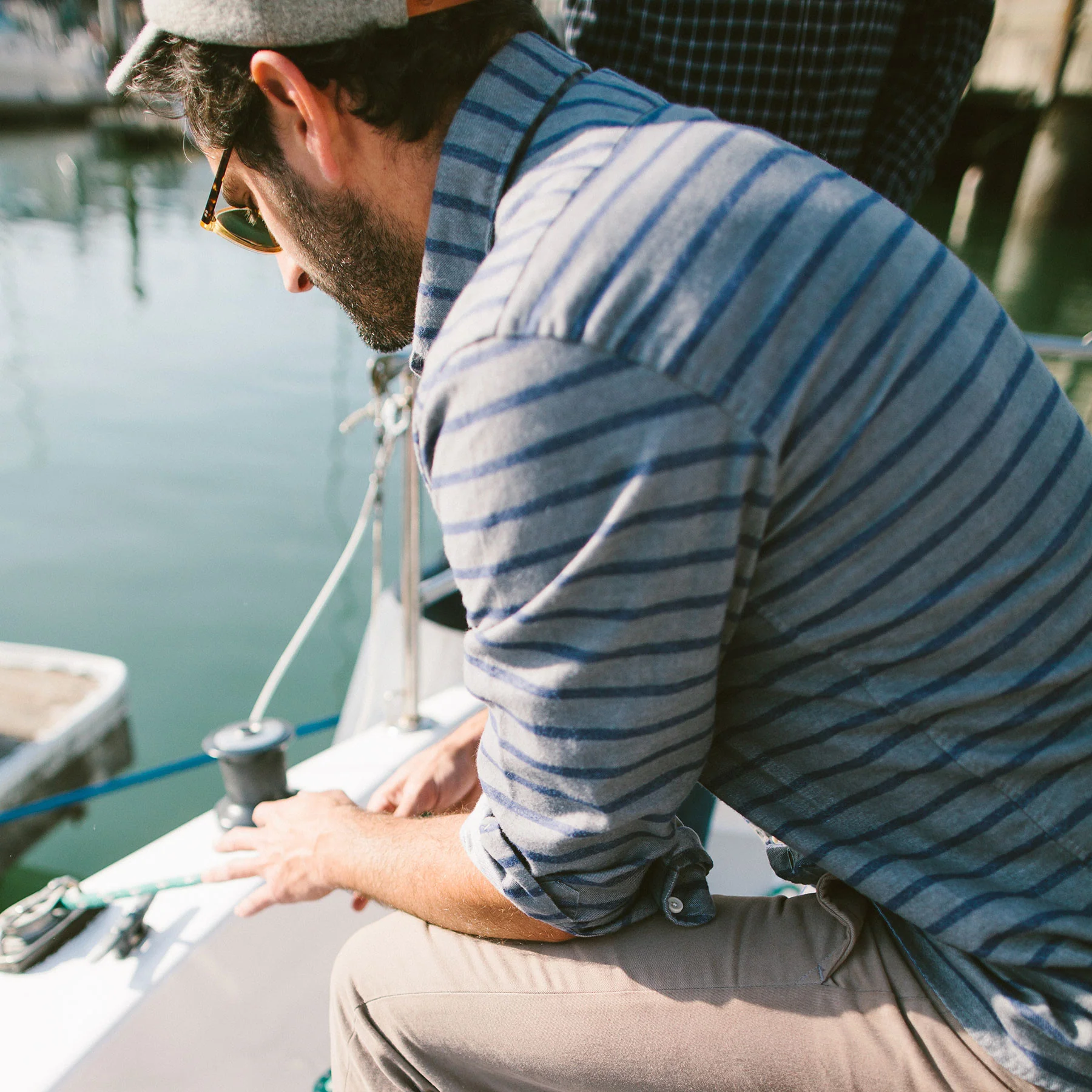 The California in Ash & Navy Stripe - Image 3