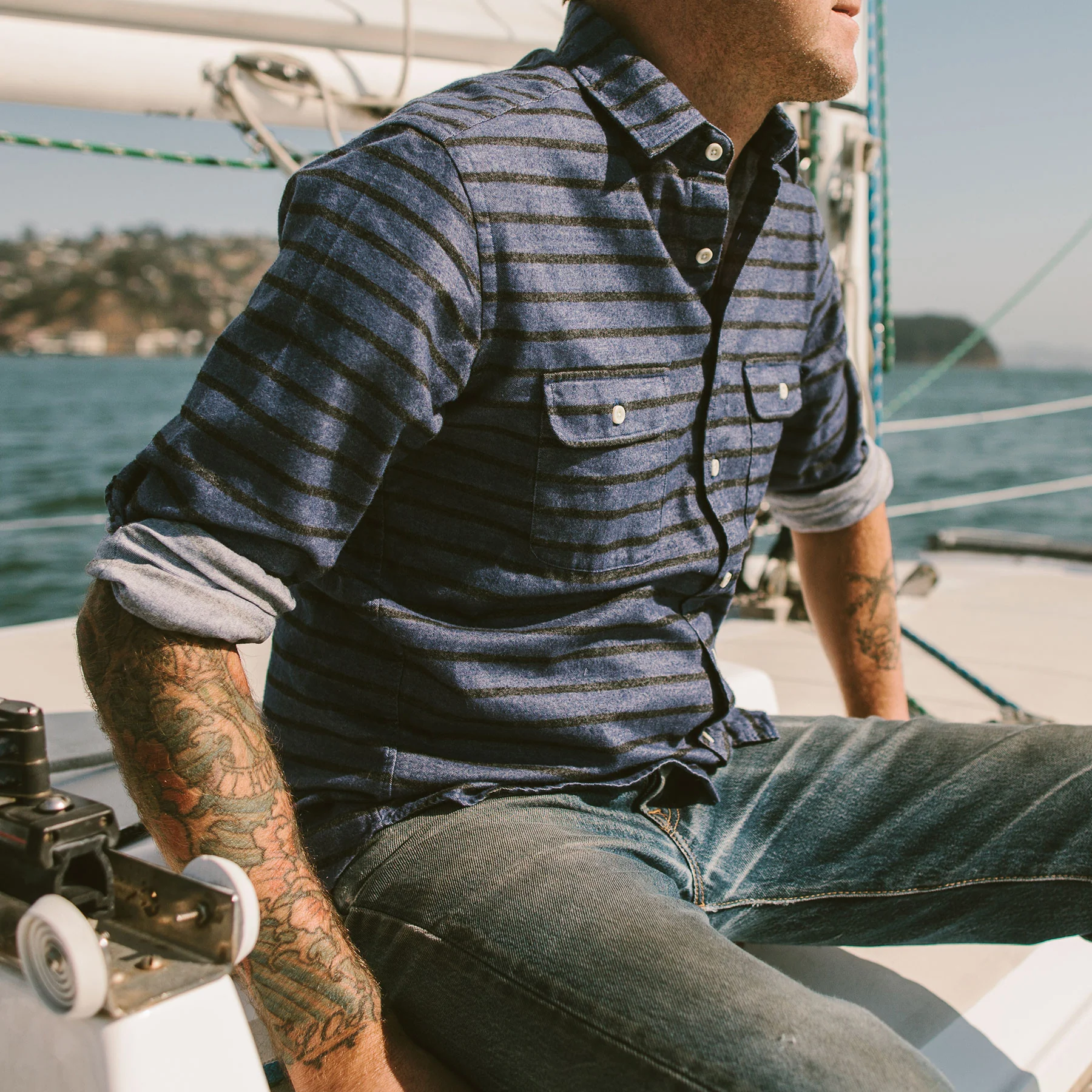 The California in Blue & Navy Stripe - Image 2