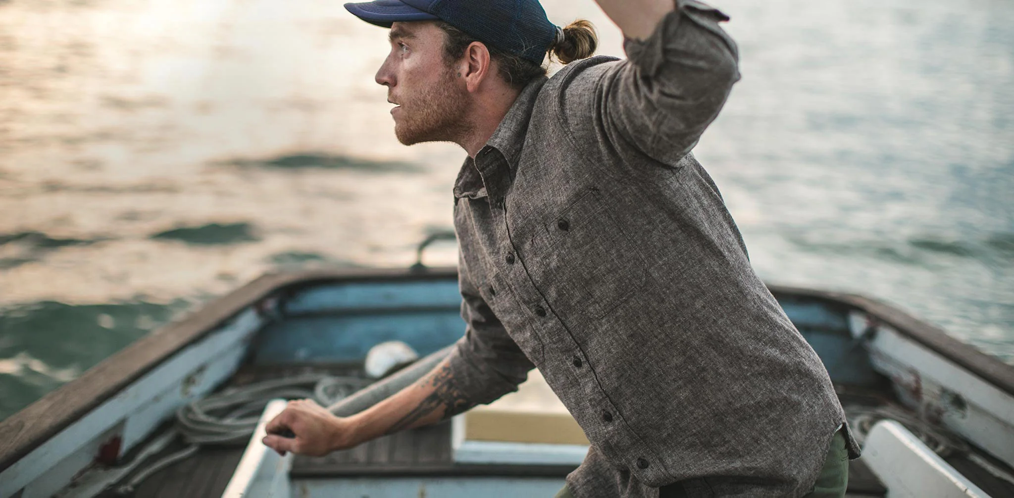 The California in Brown Hemp Chambray - Image 8