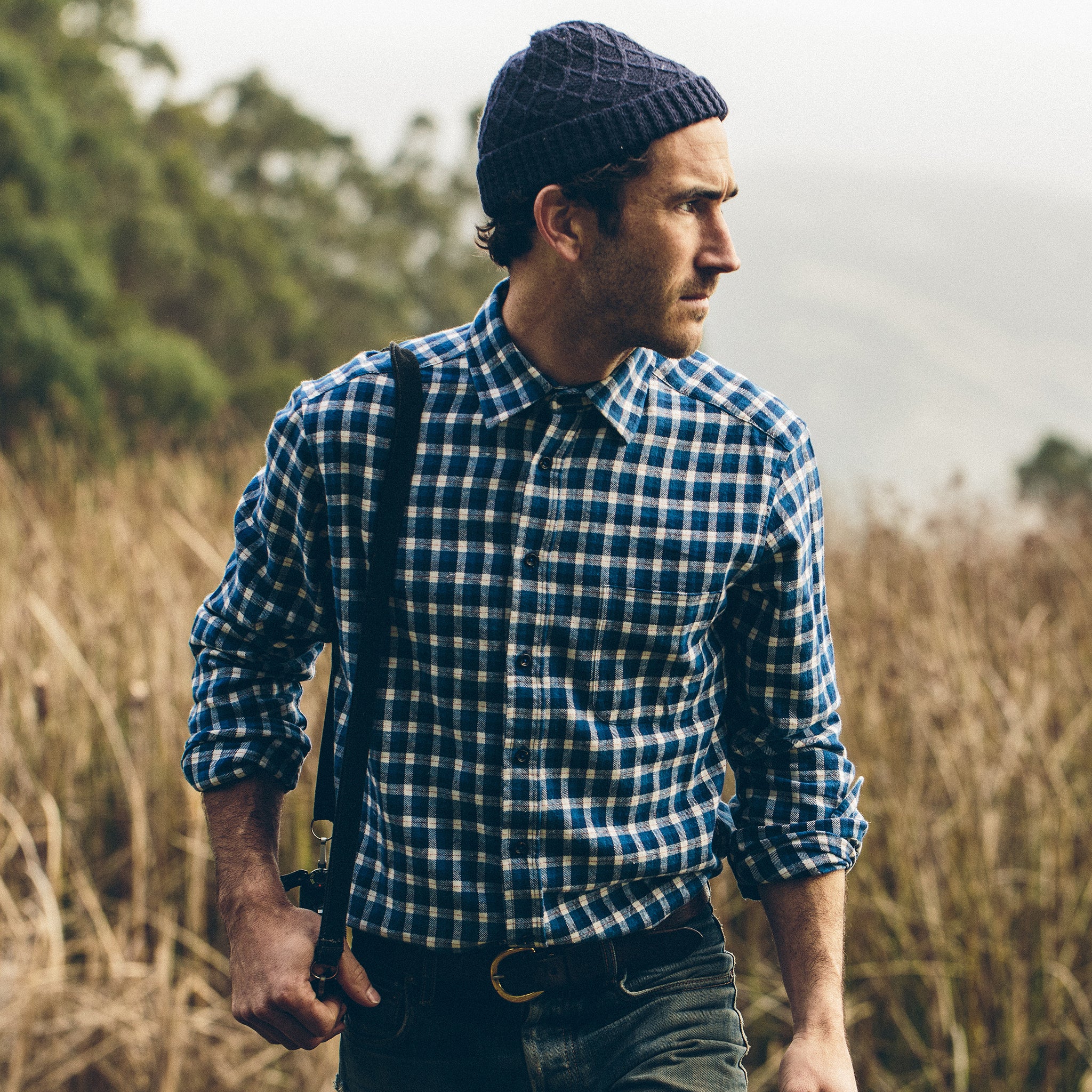 The California in Brushed Navy Plaid - Image 4