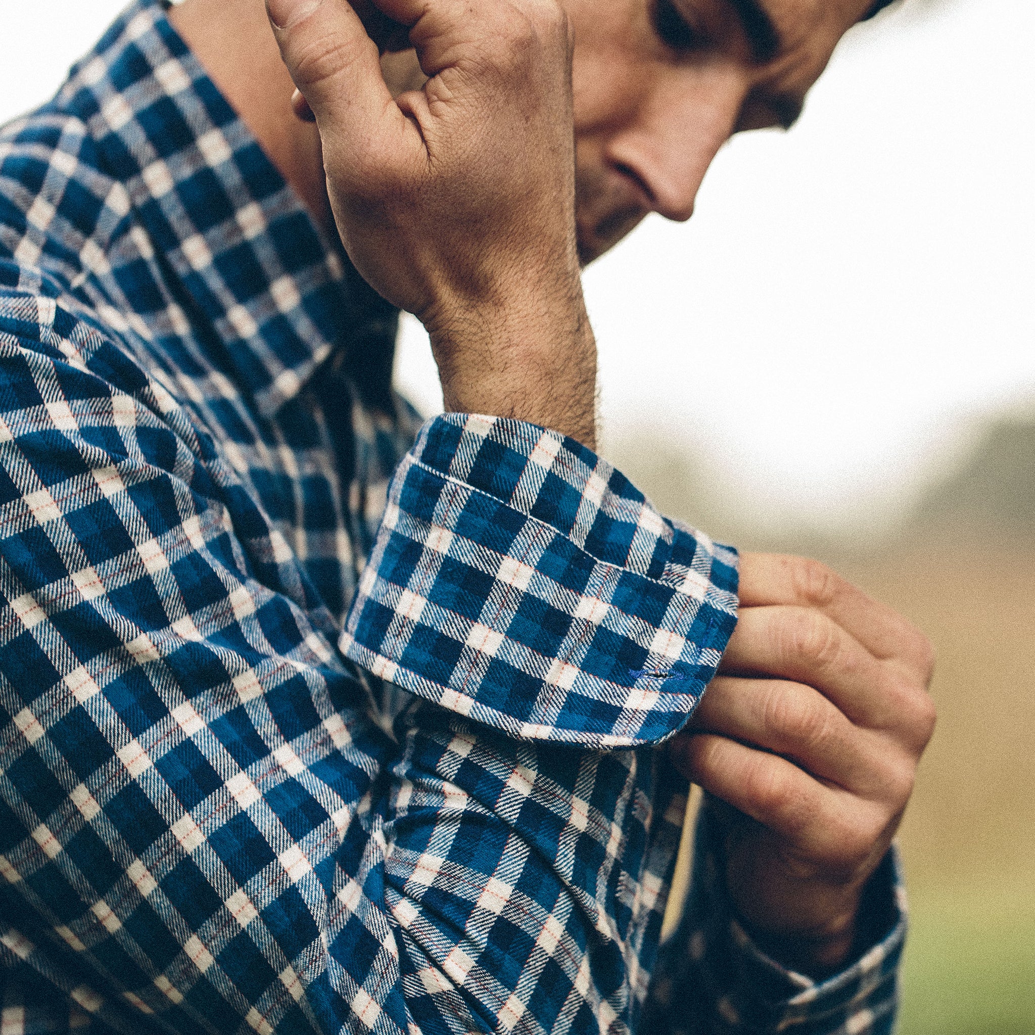 The California in Brushed Navy Plaid - Image 5