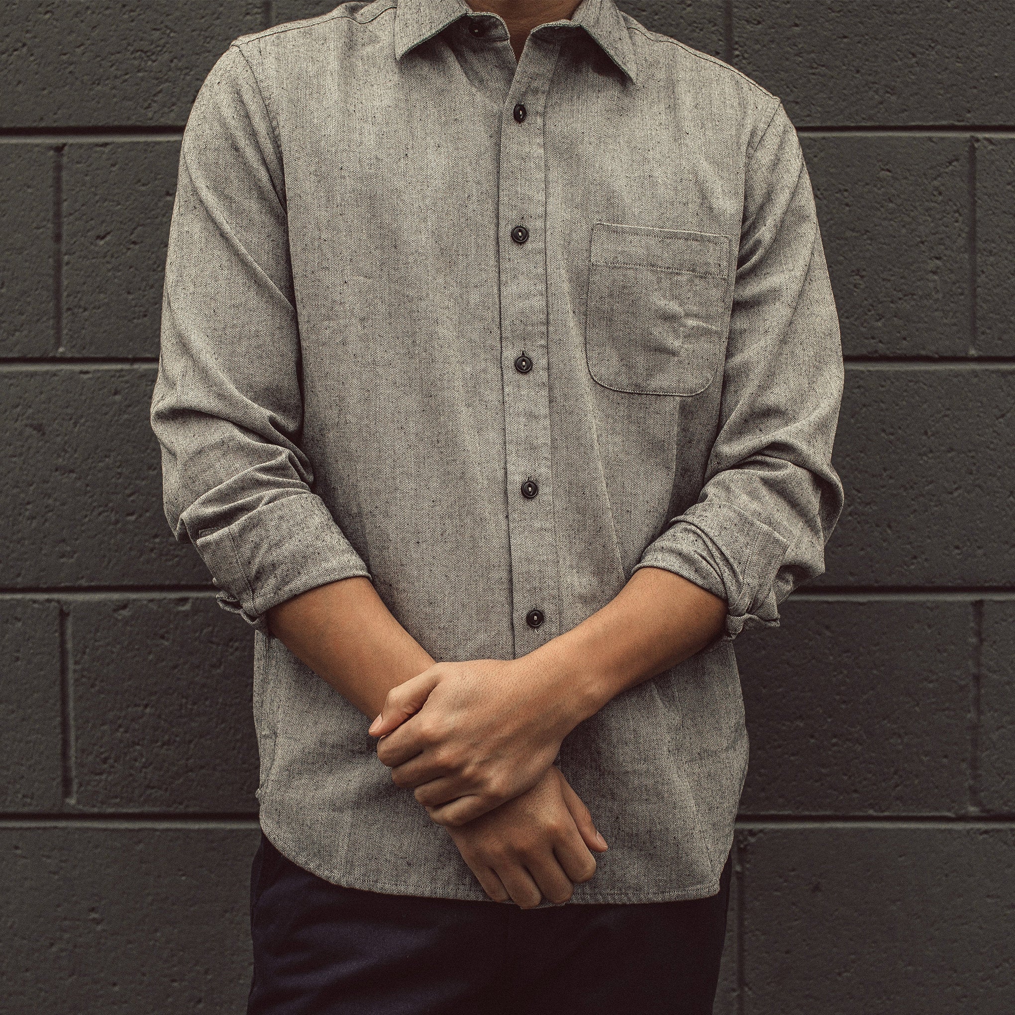 The California in Charcoal Herringbone - Image 4
