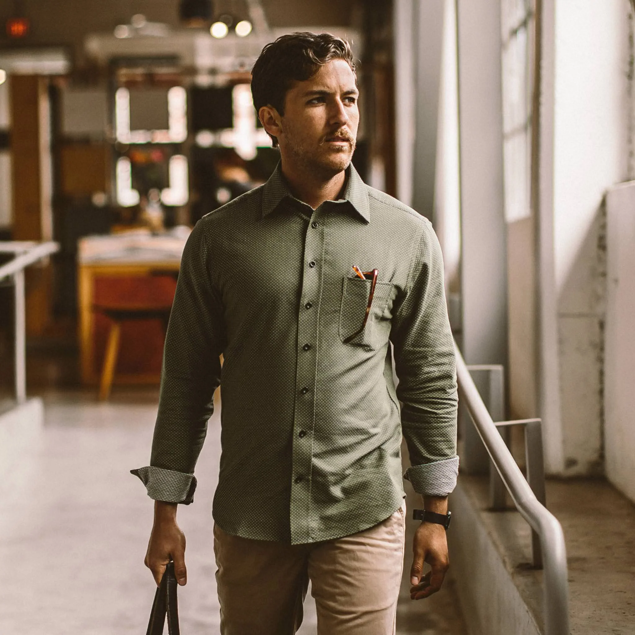 The California in Olive Jacquard - Image 2
