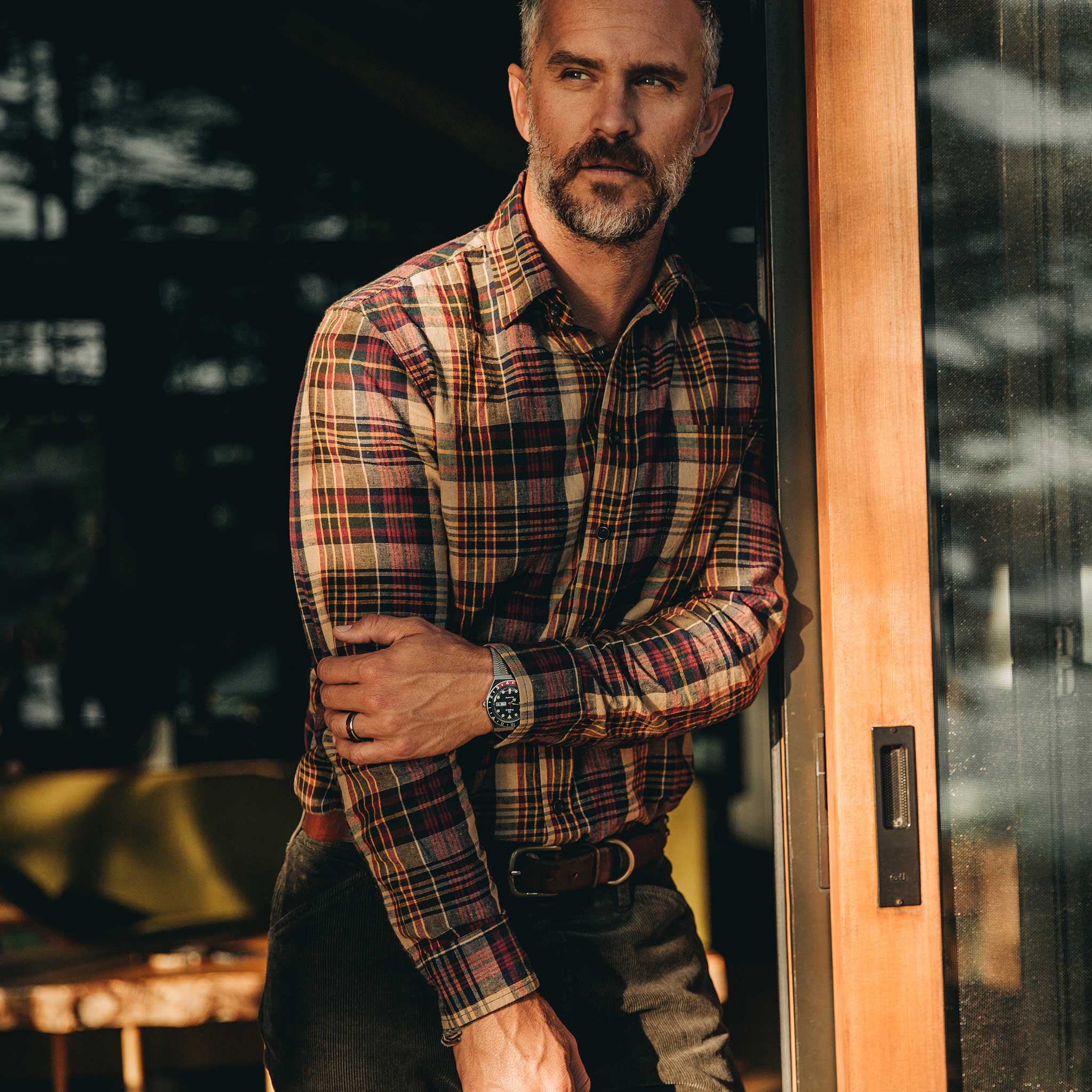 The California in Vintage Navy Madras - Image 2