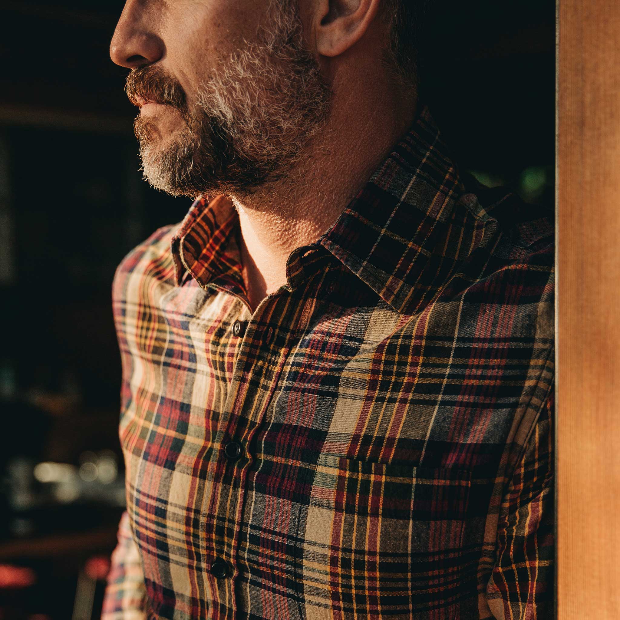 The California in Vintage Navy Madras - Image 3