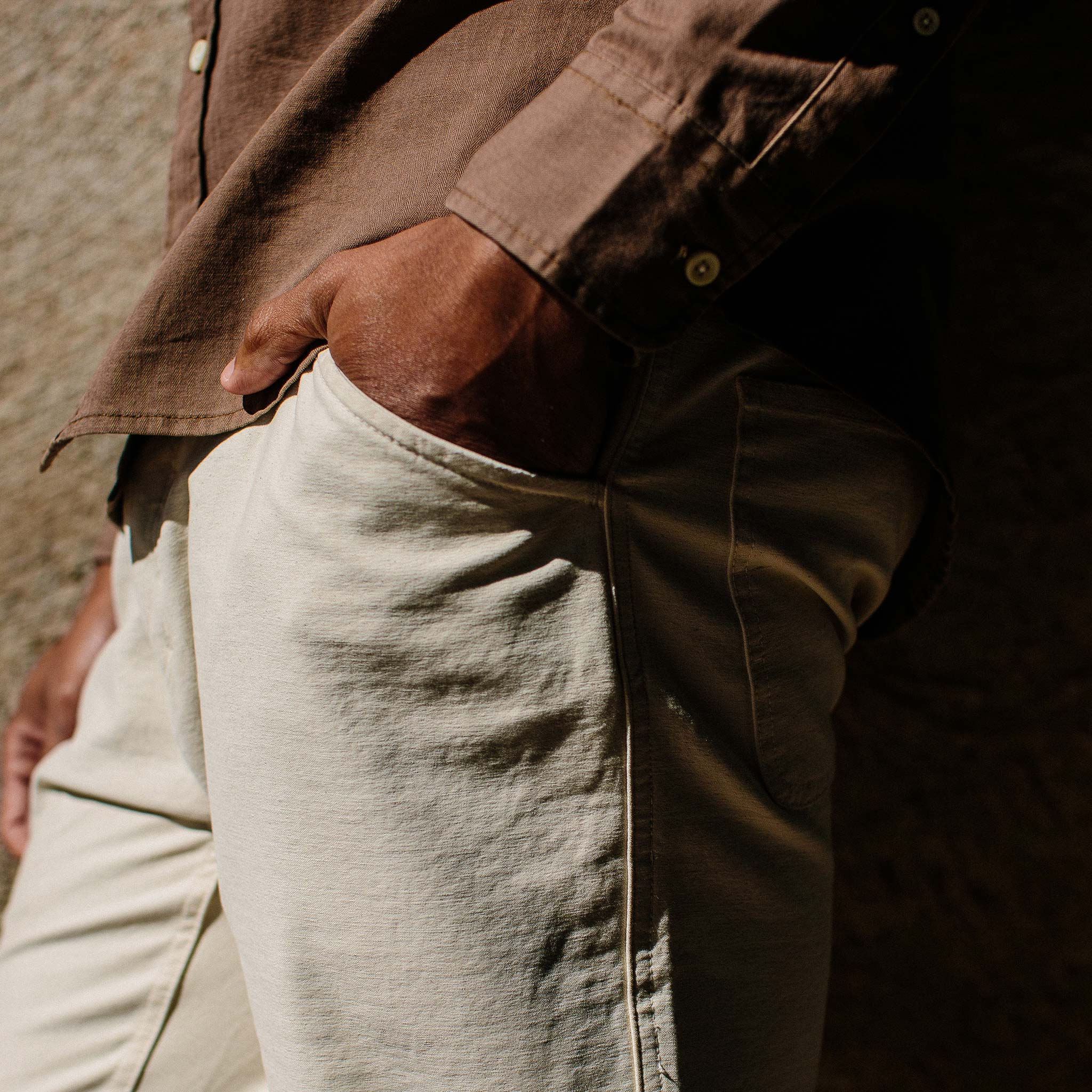 The Camp Pant in Natural Reverse Sateen - Image 4