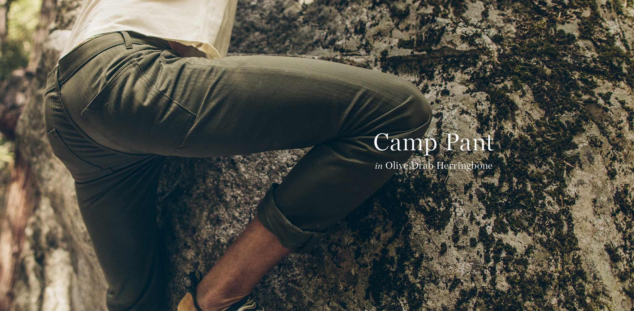 The Camp Pant in Olive Drab Herringbone - Image 8