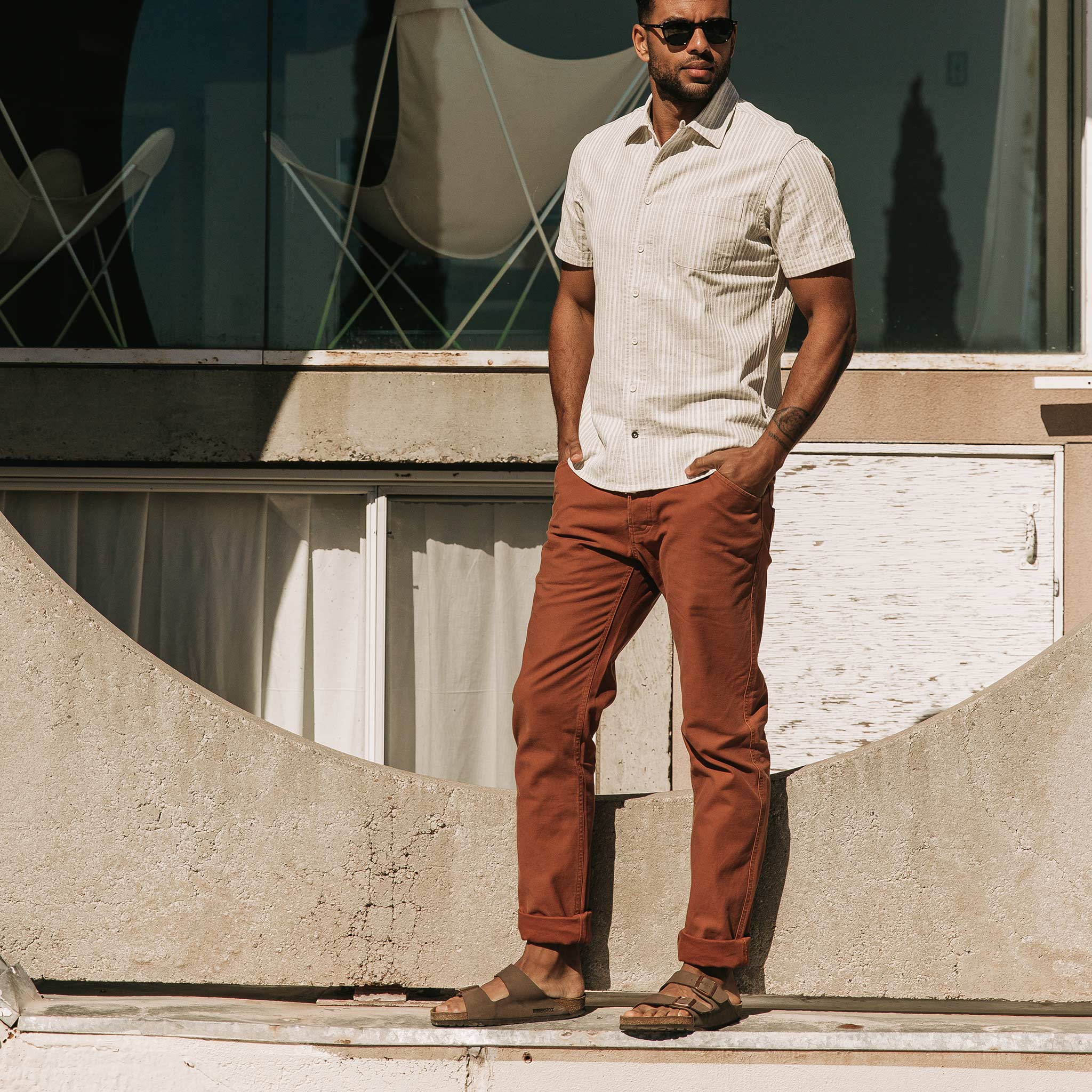 The Camp Pant in Rust Reverse Sateen - Image 2