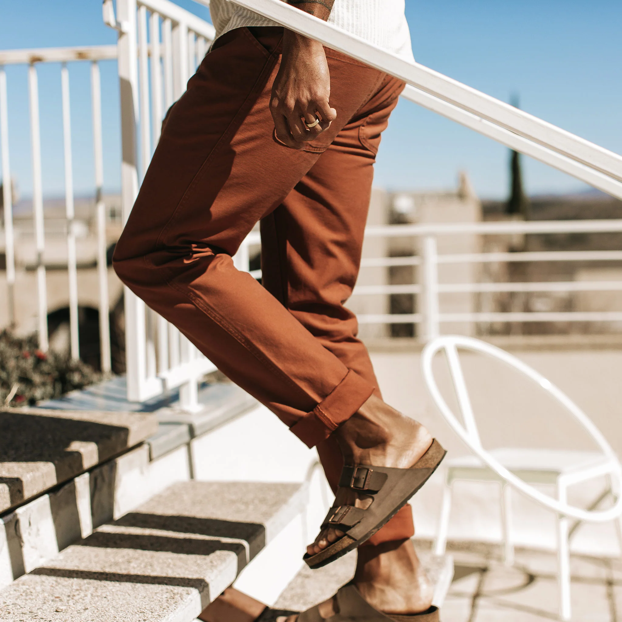 The Camp Pant in Rust Reverse Sateen - Image 5