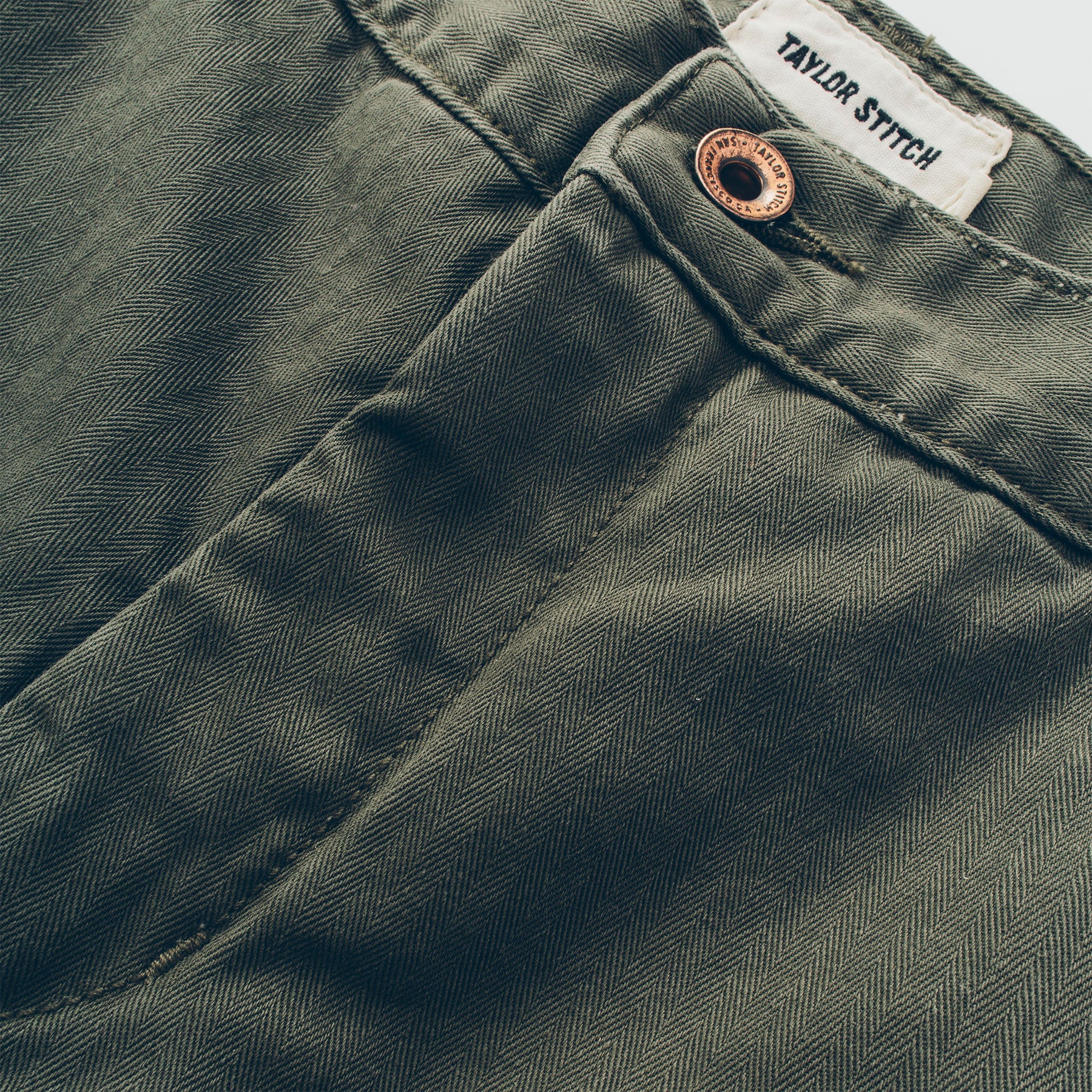 The Camp Short in Washed Olive Drab Herringbone - Image 8