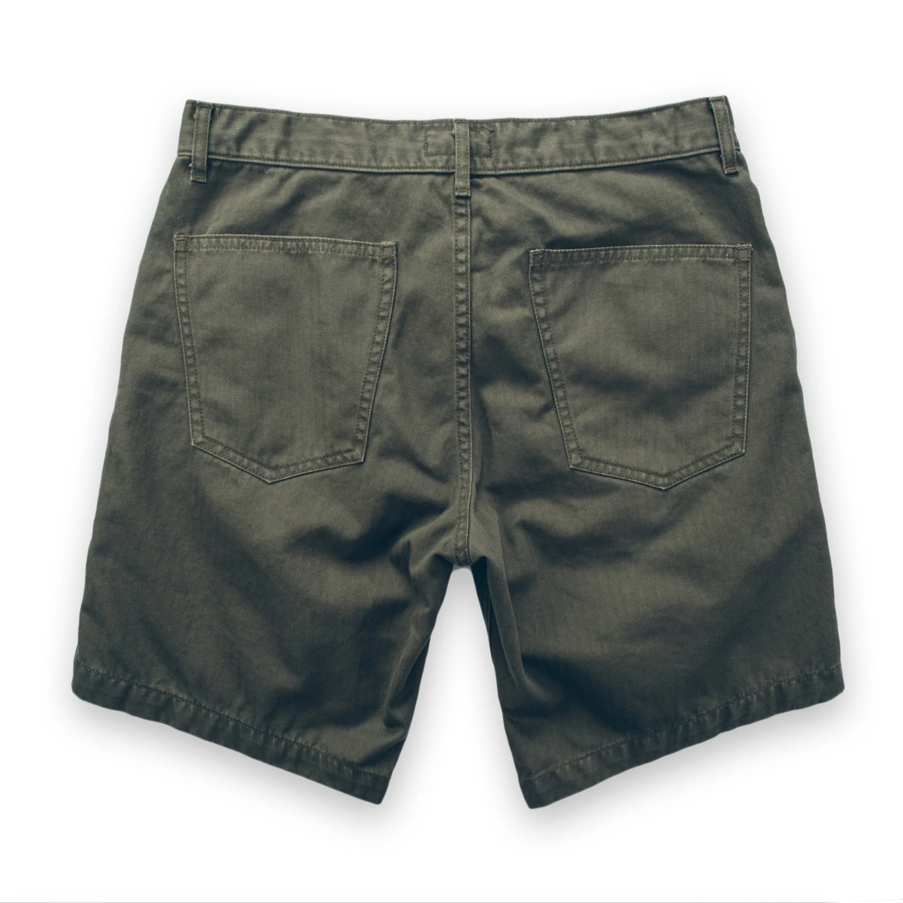 The Camp Short in Washed Olive Drab Herringbone - Image 9