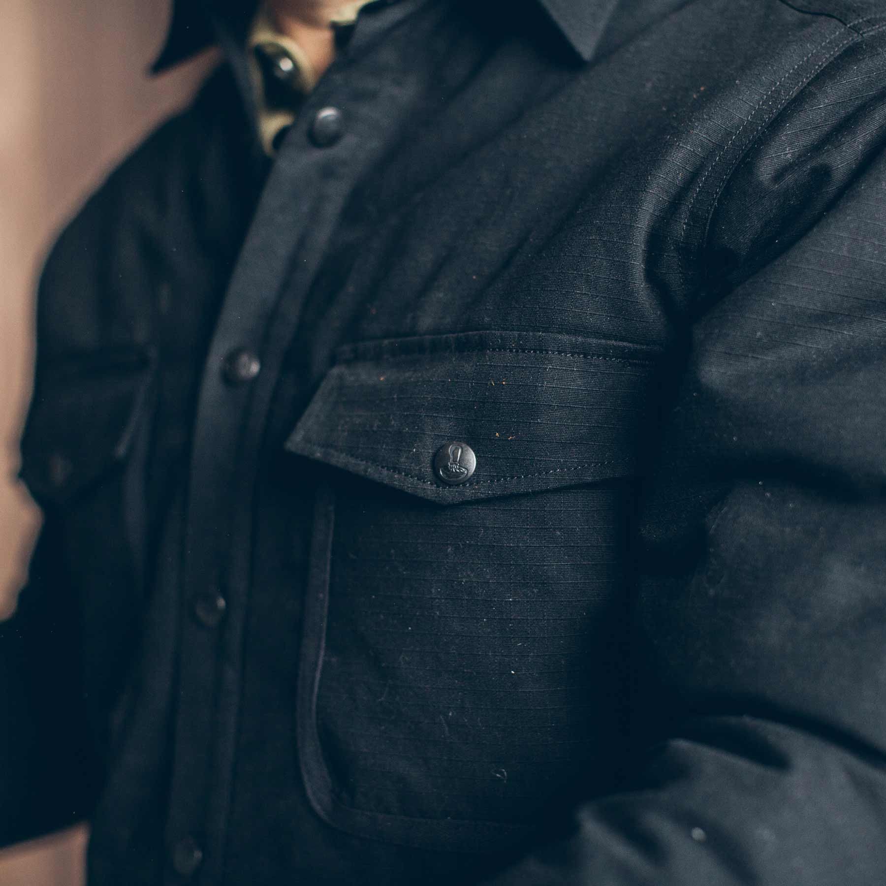 The Chore Jacket in Black Ripstop Canvas - Image 5