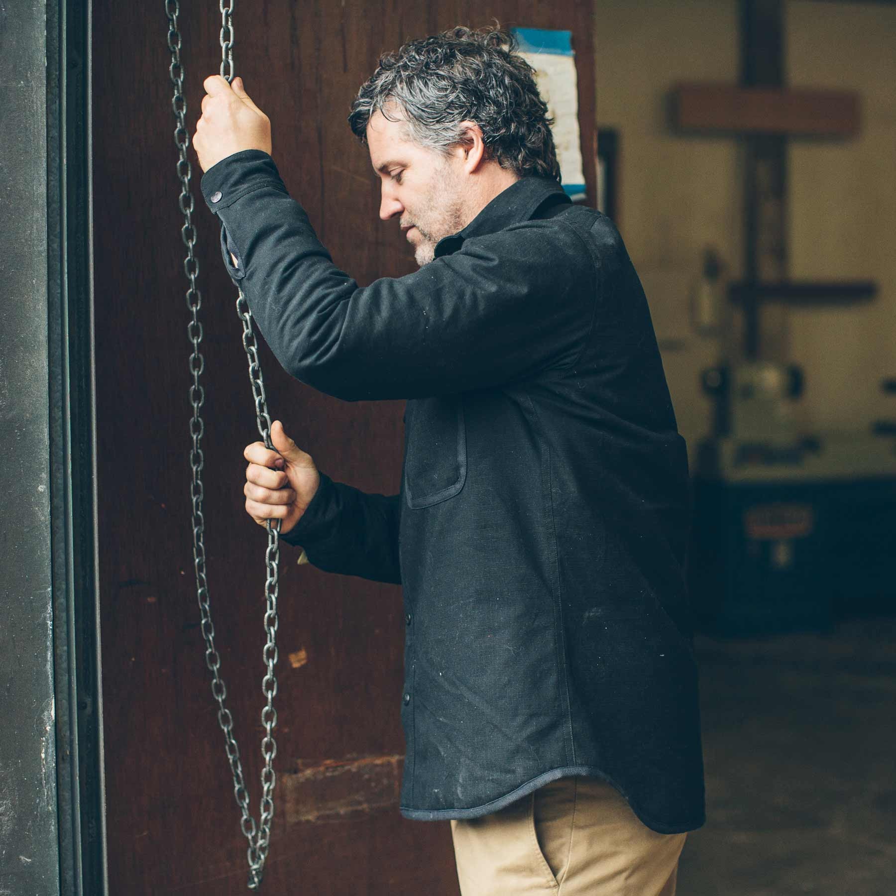 The Chore Jacket in Black Ripstop Canvas - Image 6