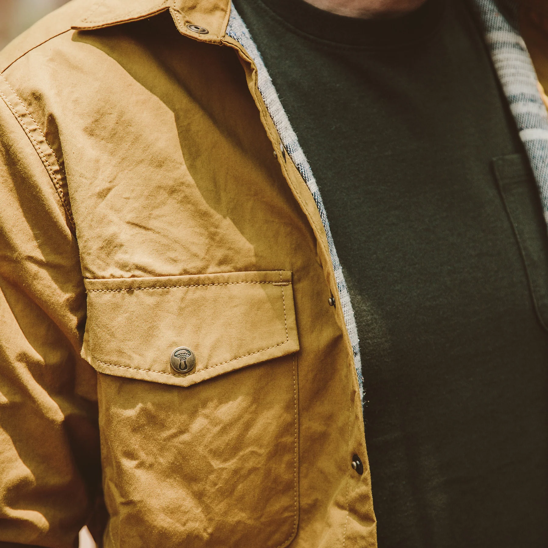 The Chore Jacket in Mustard Dry Wax Canvas - Image 5