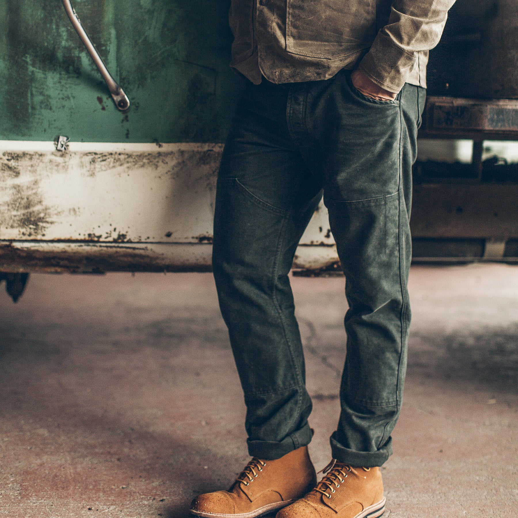 The Chore Pant in Washed Olive - Image 2