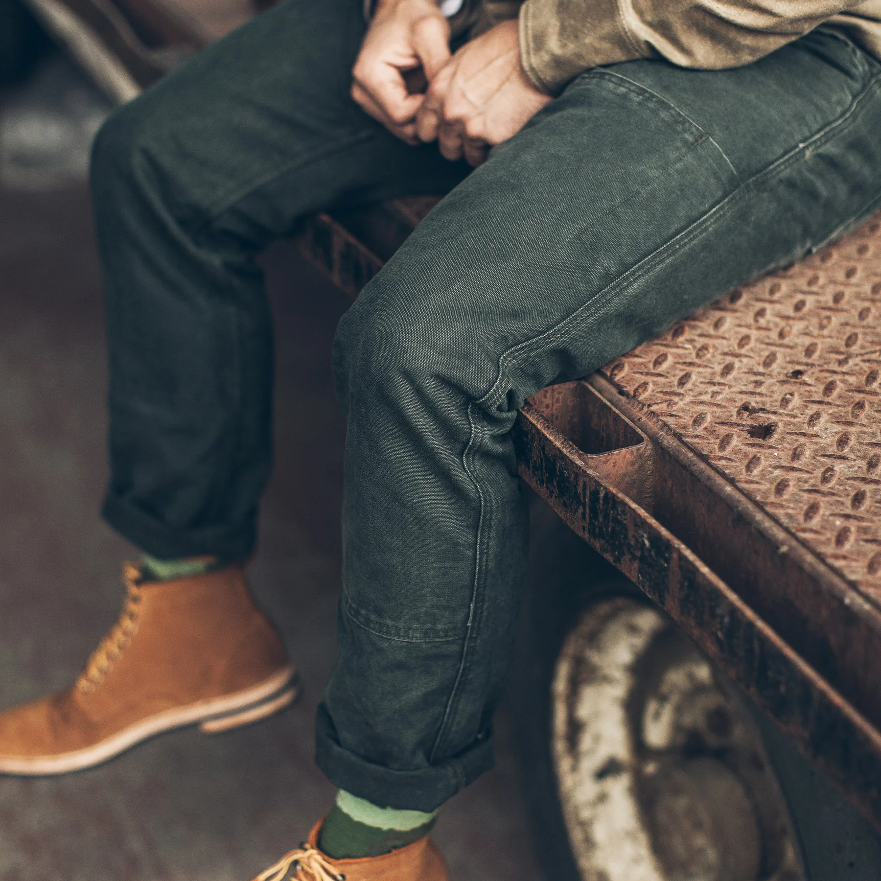 The Chore Pant in Washed Olive - Image 3