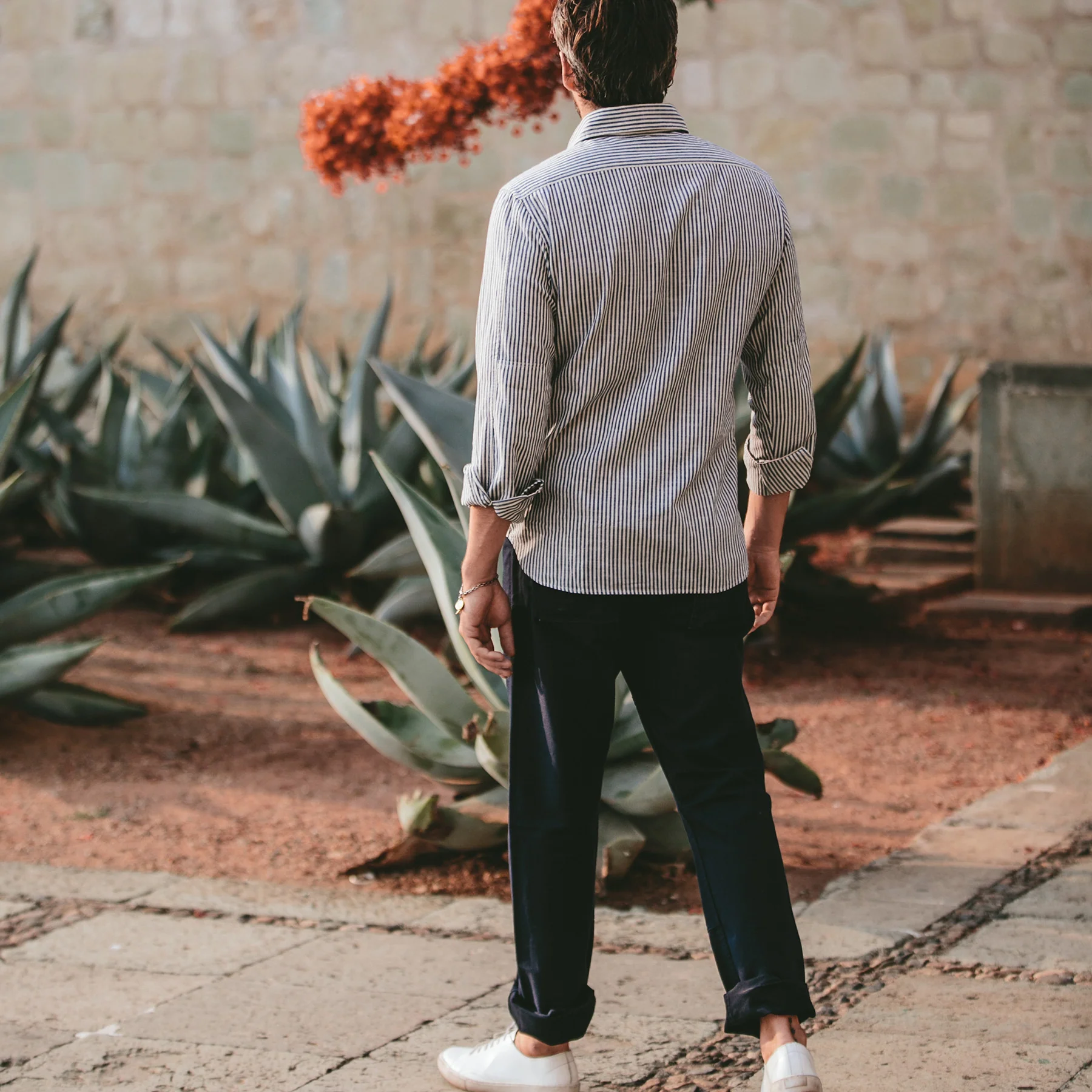 The Chore Shirt in Natural Striped Chambray - Image 4