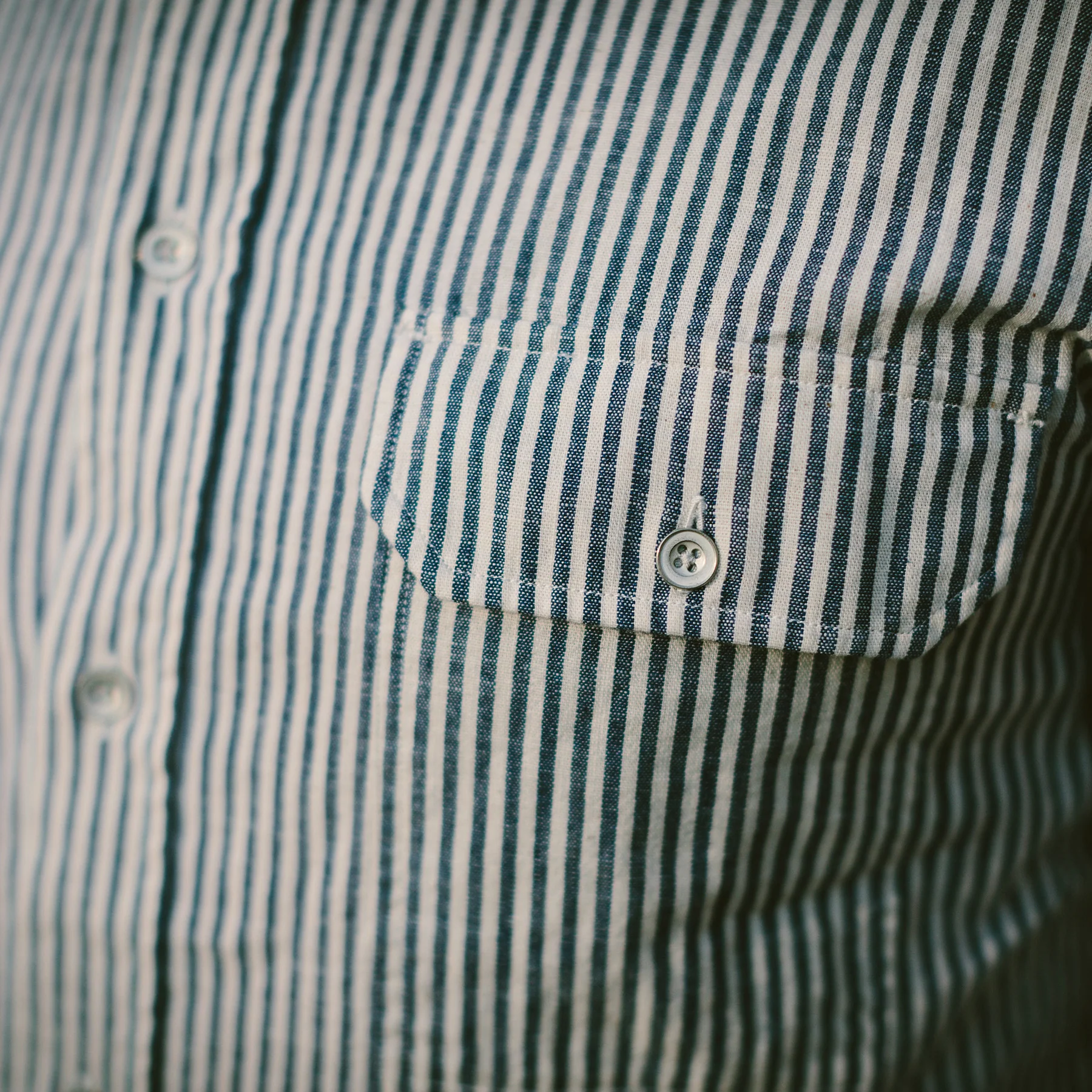 The Chore Shirt in Natural Striped Chambray - Image 5