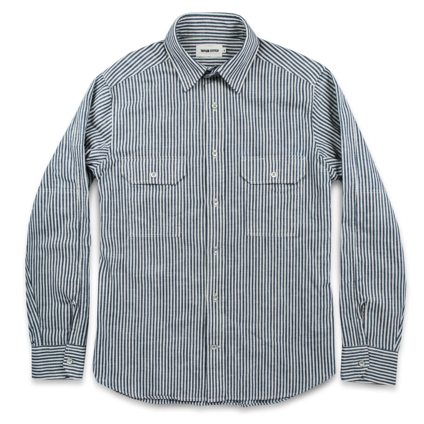 The Chore Shirt in Natural Striped Chambray - Image 7