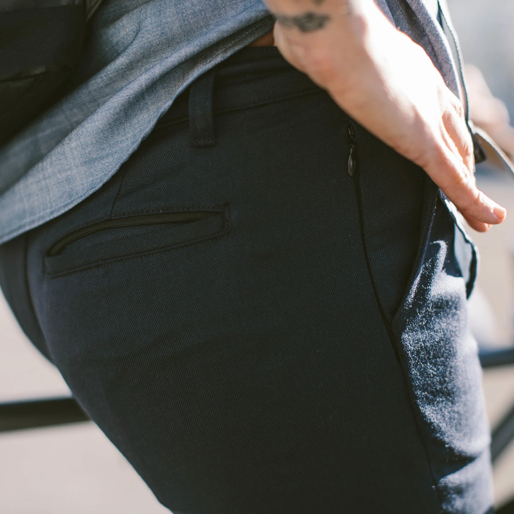 The Civic Chino in Navy Merino 4S - Image 4
