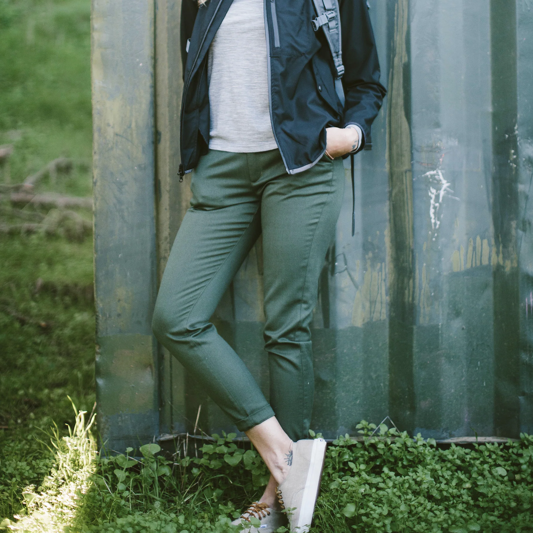 The Civic Chino in Olive Merino 4S - Image 2