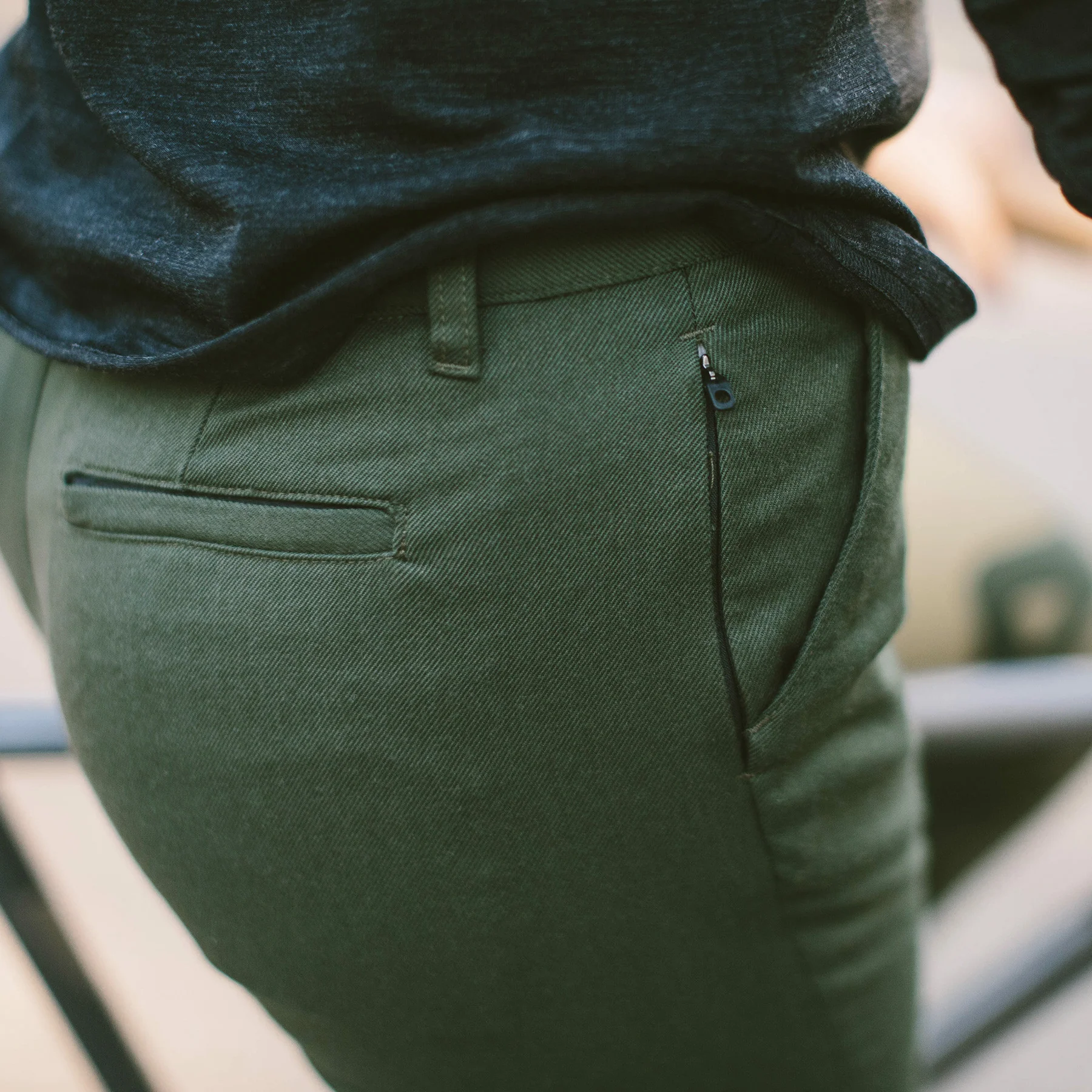 The Civic Chino in Olive Merino 4S - Image 3