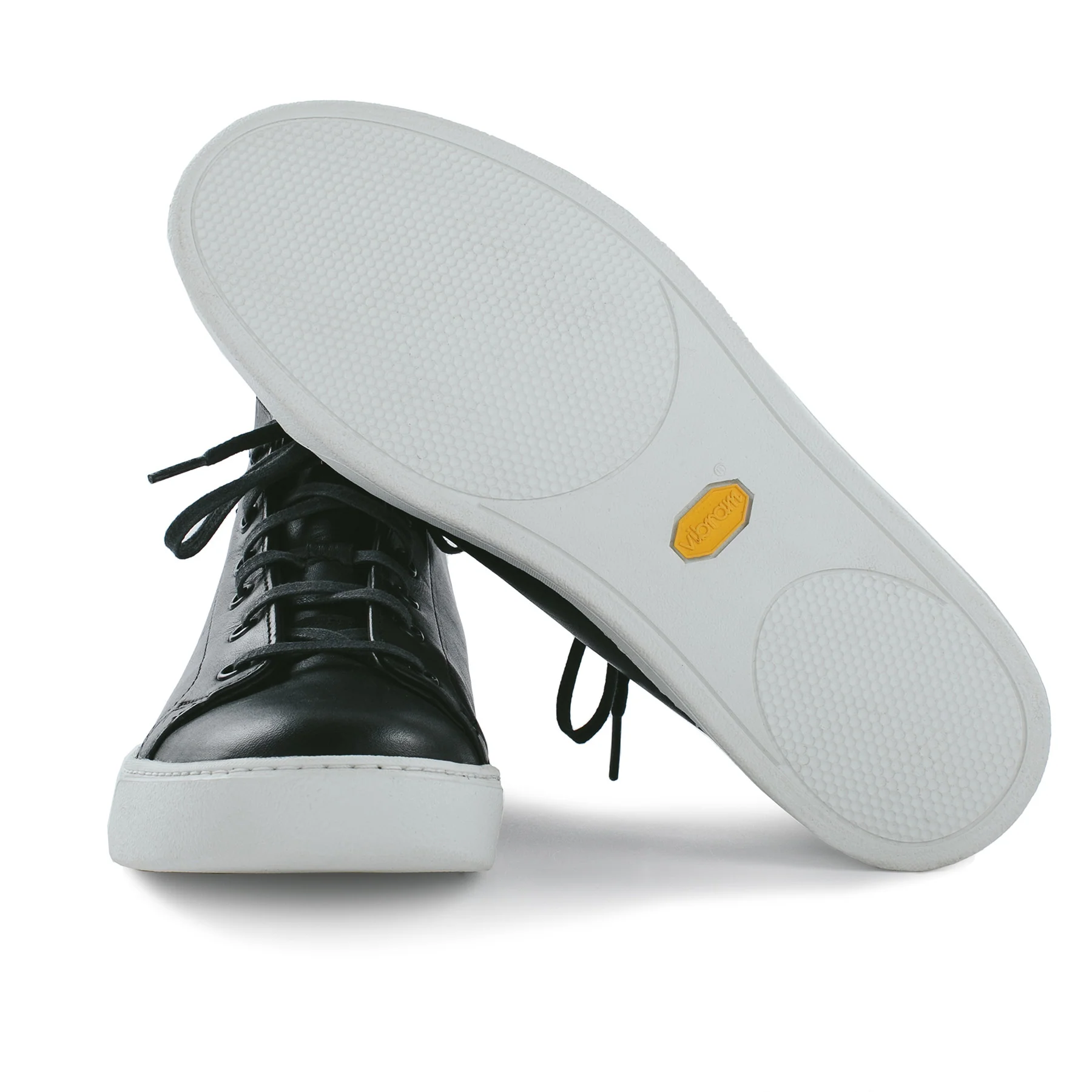 The Court Classic Mid in Black Leather - Image 2