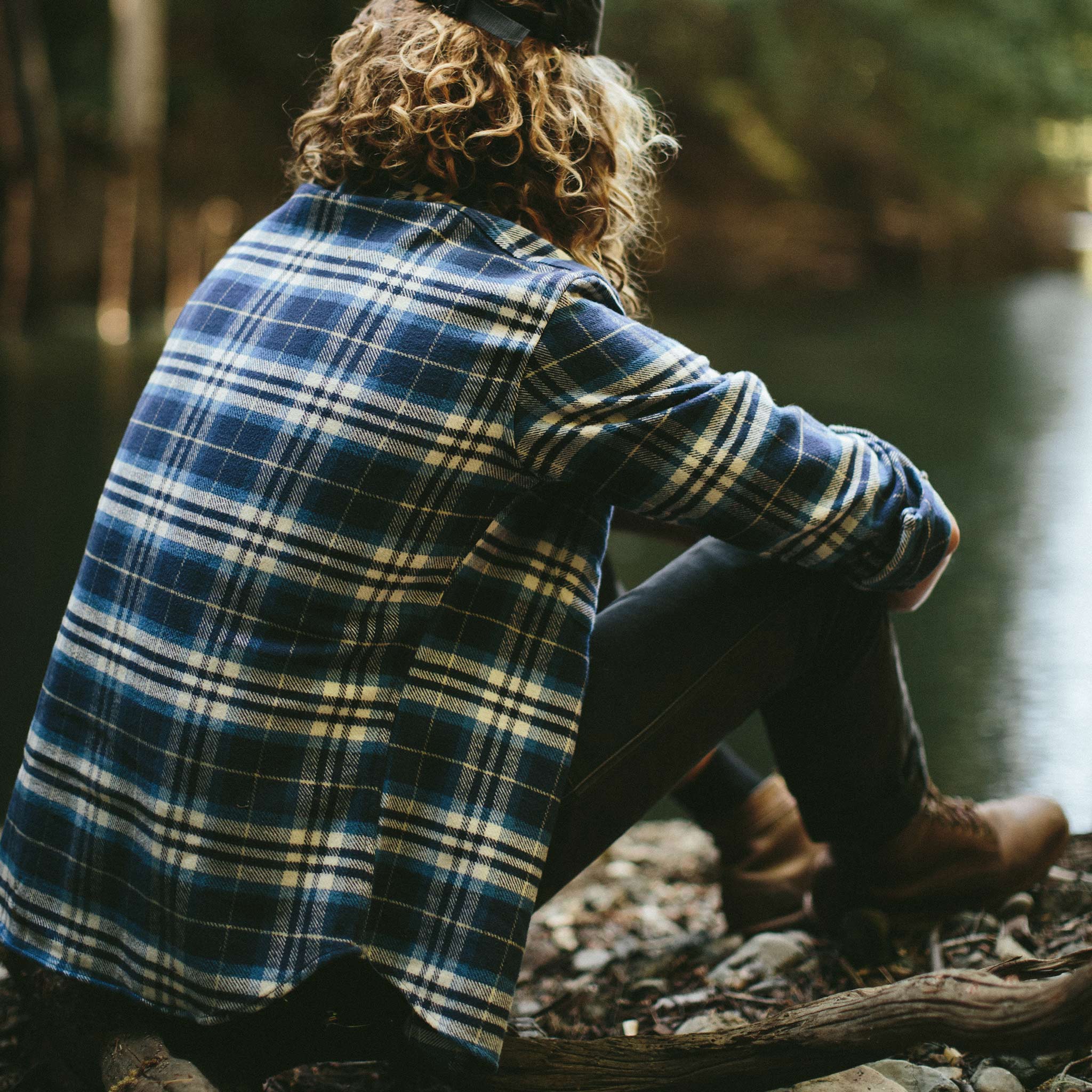 The Crater Shirt in Blue Plaid - Image 3