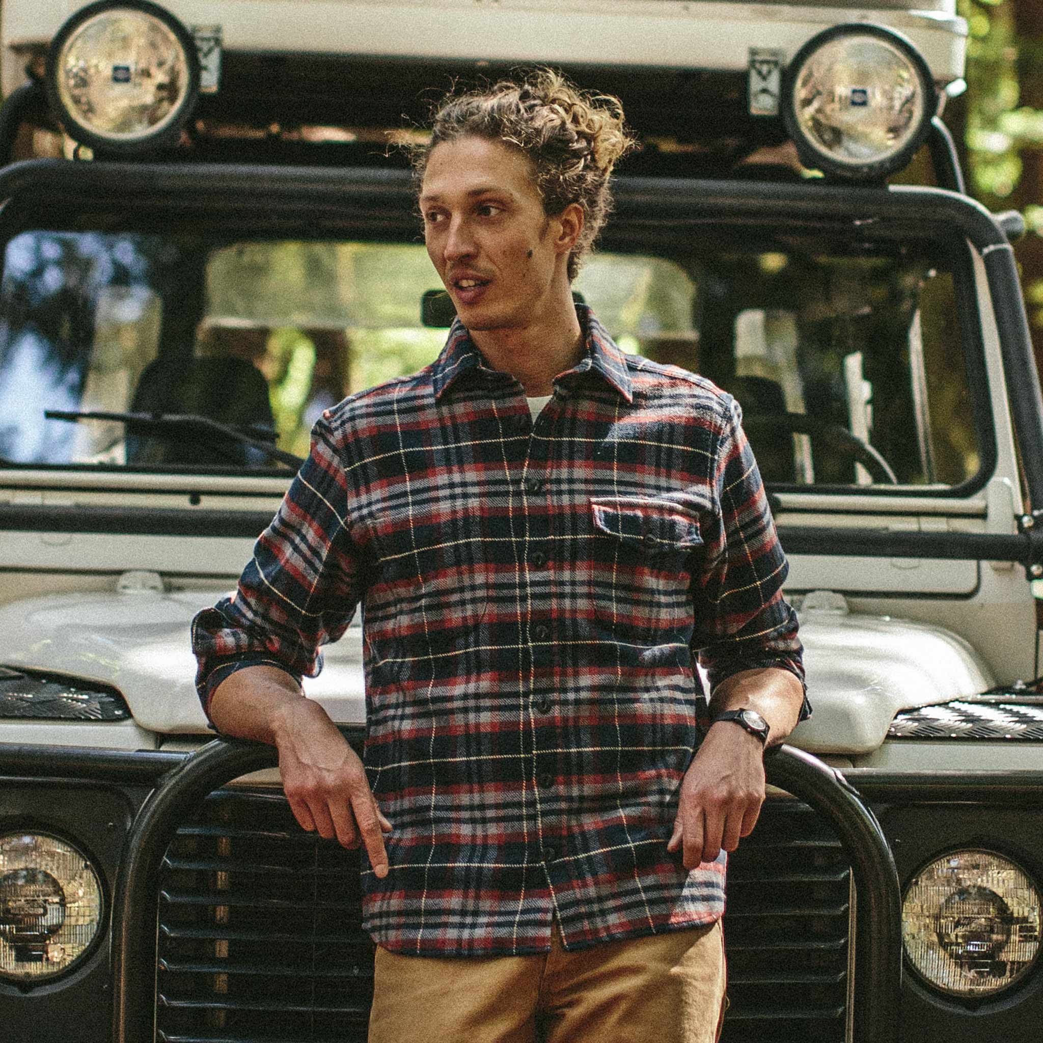 The Crater Shirt in Burgundy Plaid - Image 2