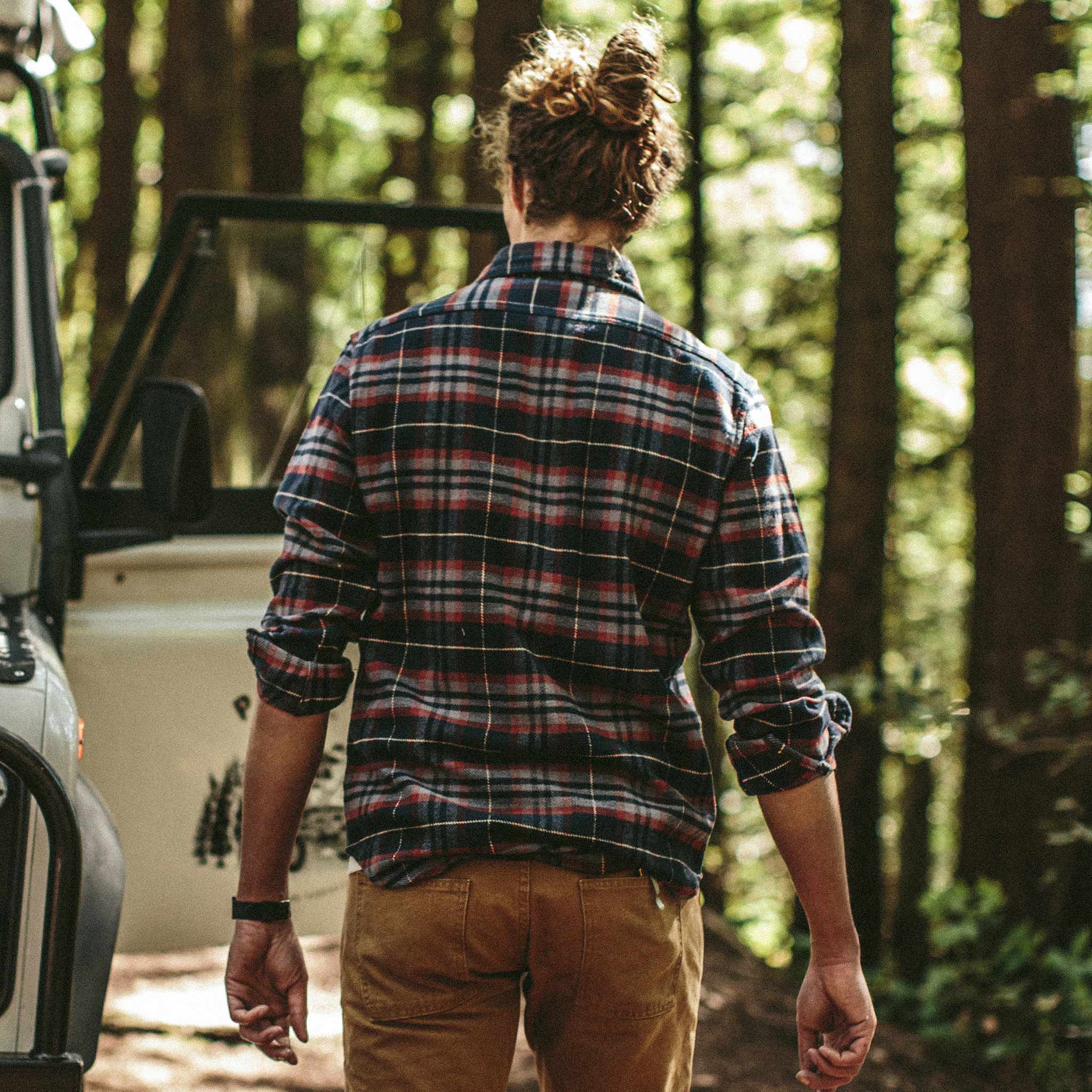 The Crater Shirt in Burgundy Plaid - Image 5