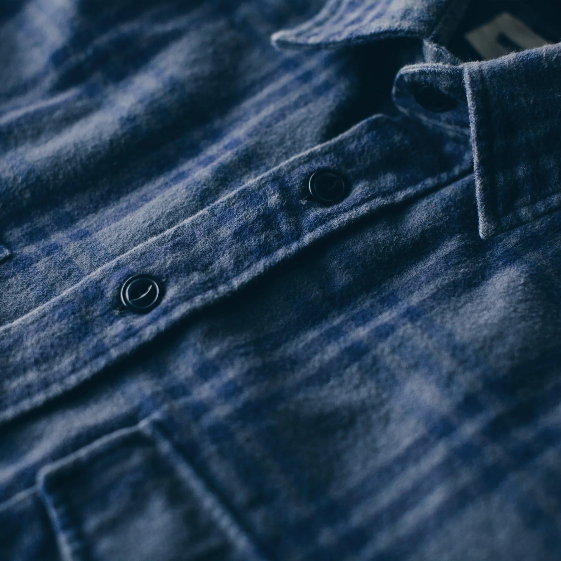 The Crater Shirt in Charcoal & Navy Plaid - Image 3