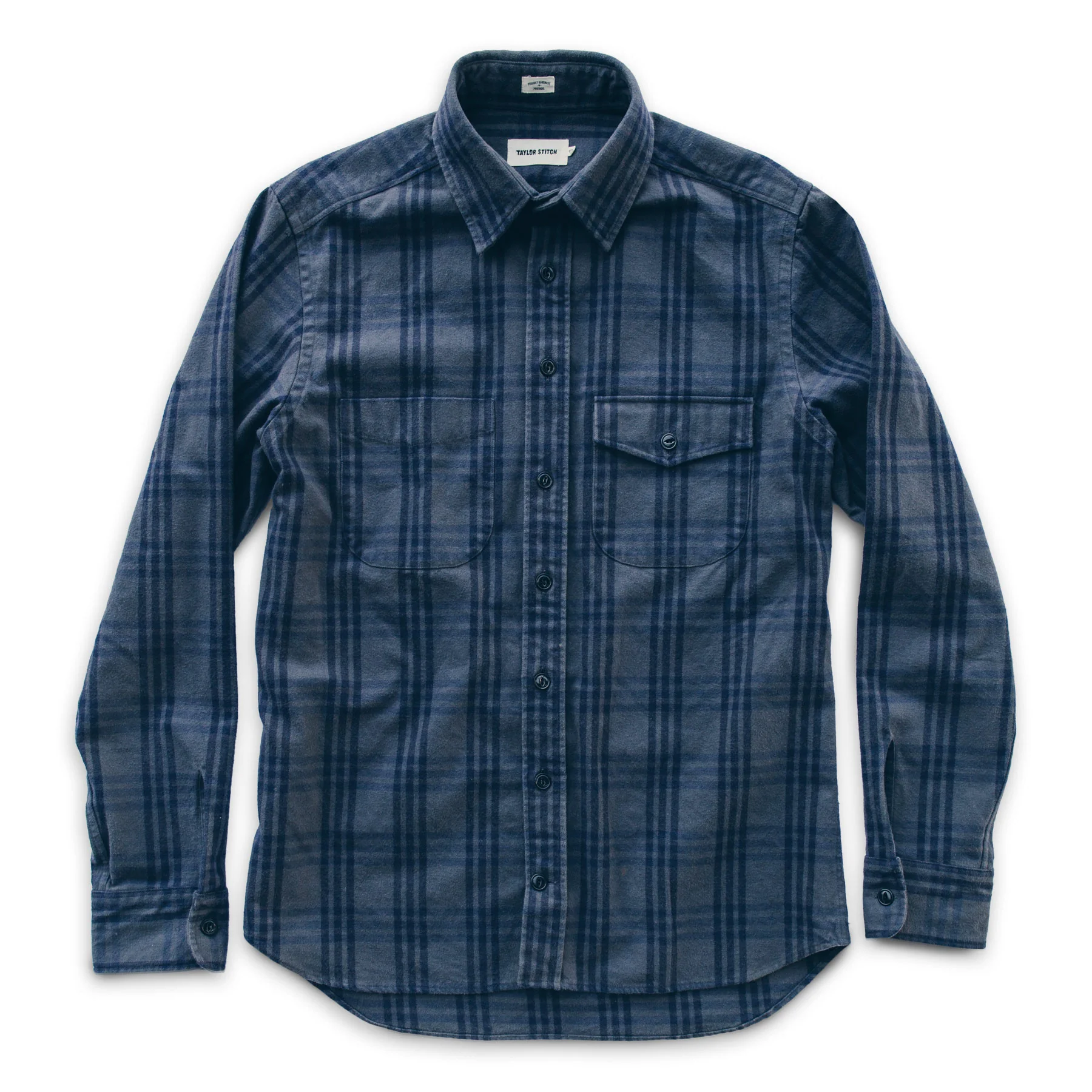 The Crater Shirt in Charcoal & Navy Plaid - Image 4