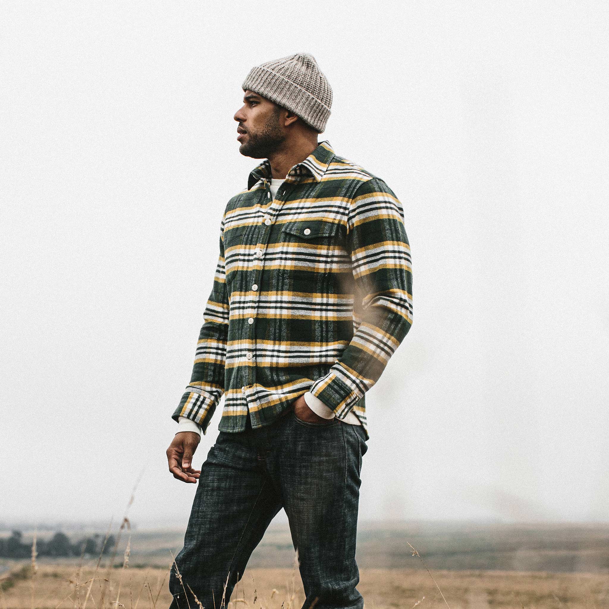 The Crater Shirt in Green Plaid - Image 3