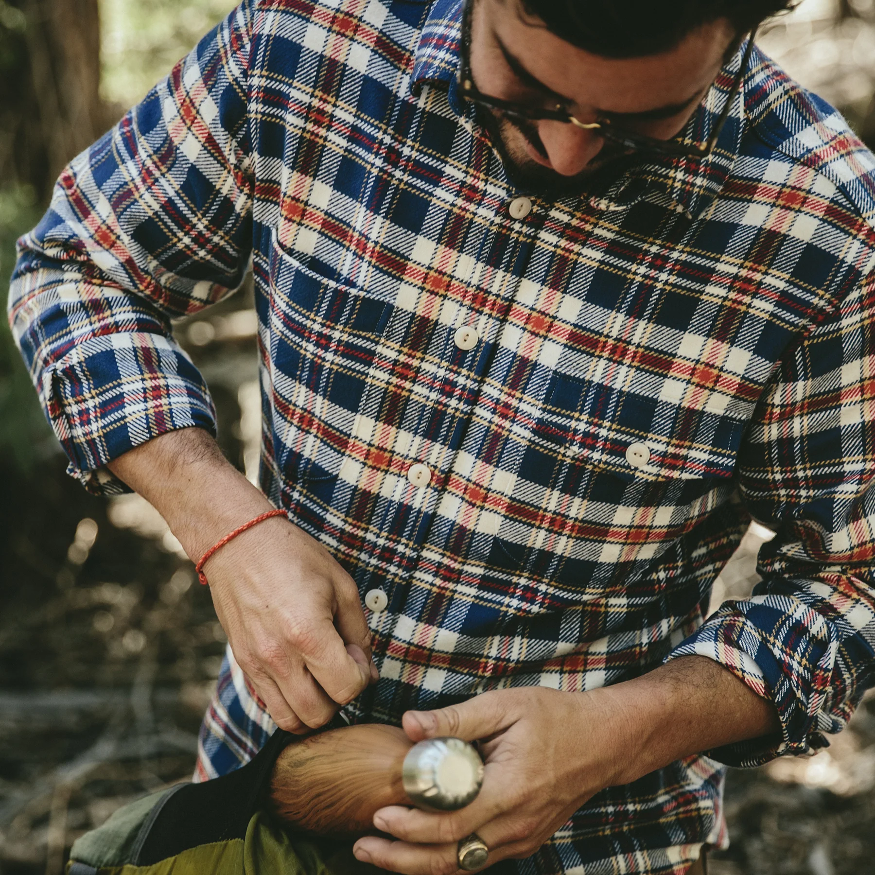 The Crater Shirt in Navy Plaid - Image 2