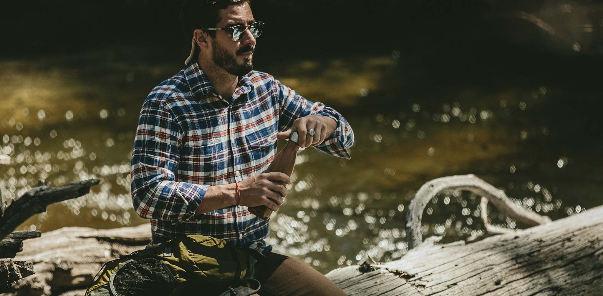The Crater Shirt in Navy Plaid - Image 8