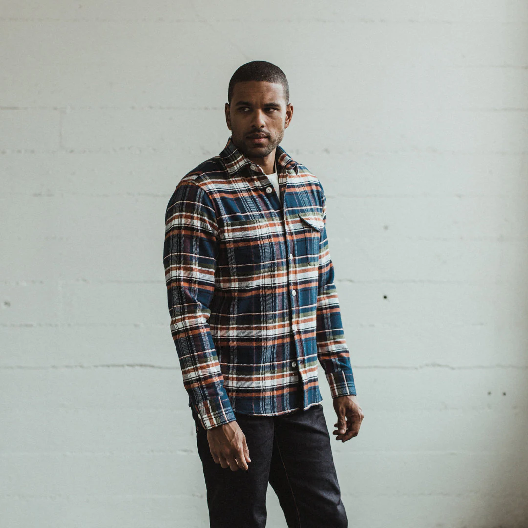 The Crater Shirt in Navy Plaid - Image 4