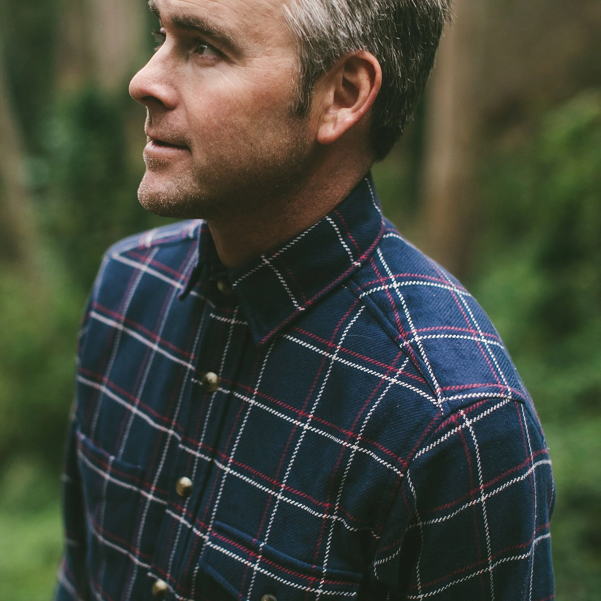 The Crater Shirt in Navy Plaid - Image 4