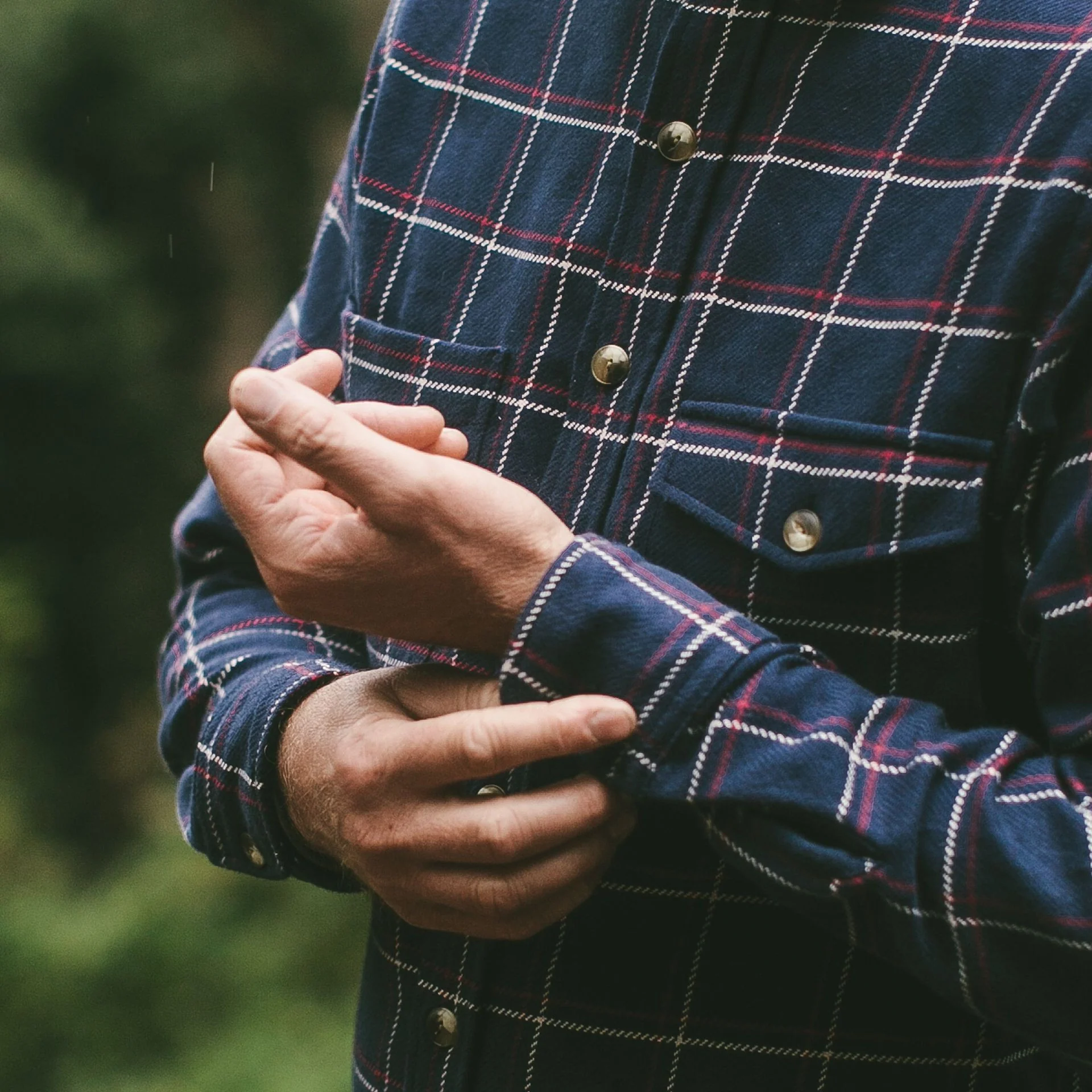 The Crater Shirt in Navy Plaid - Image 6