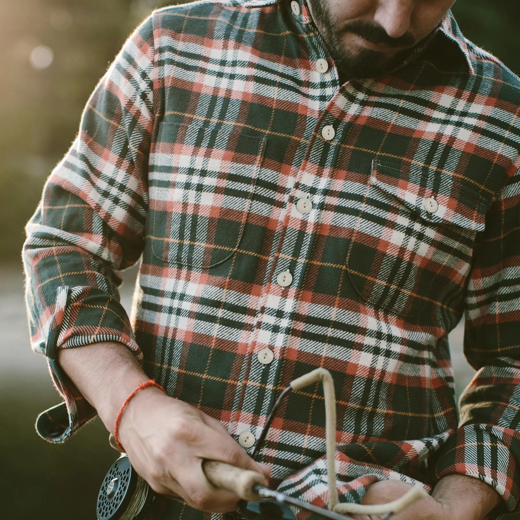 The Crater Shirt in Olive Plaid - Image 3