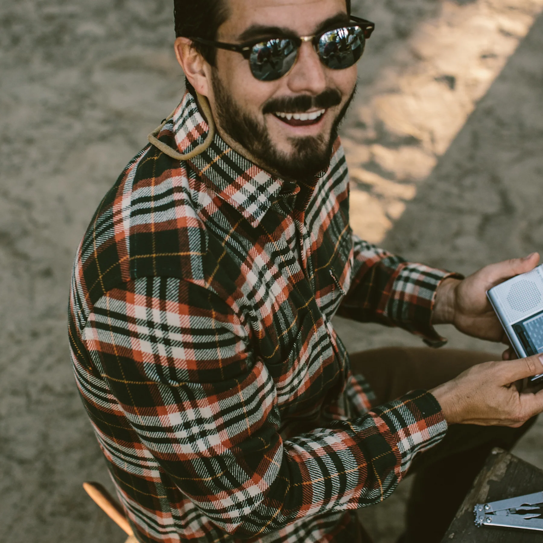 The Crater Shirt in Olive Plaid - Image 5