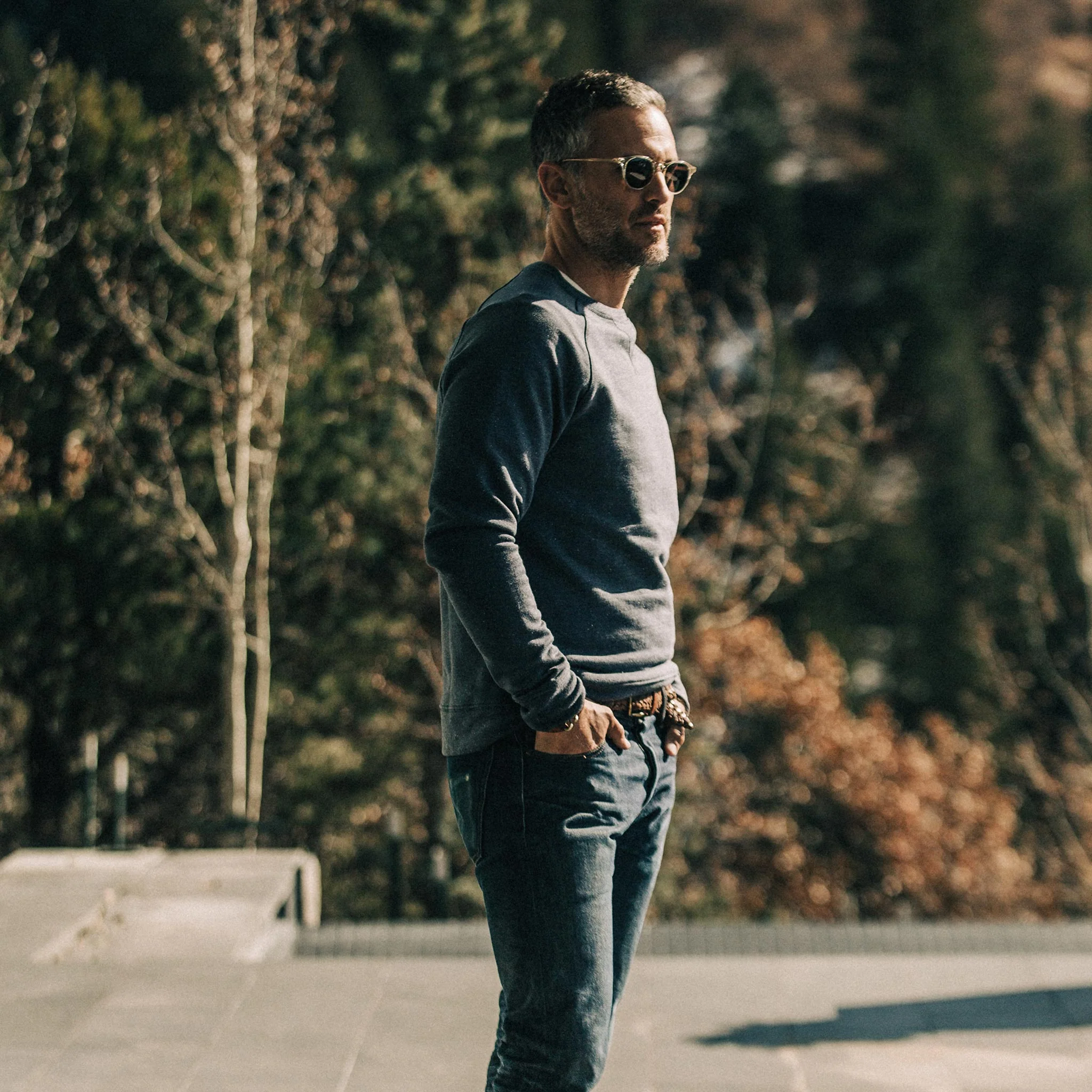 The Crewneck in Navy Donegal Terry - Image 5