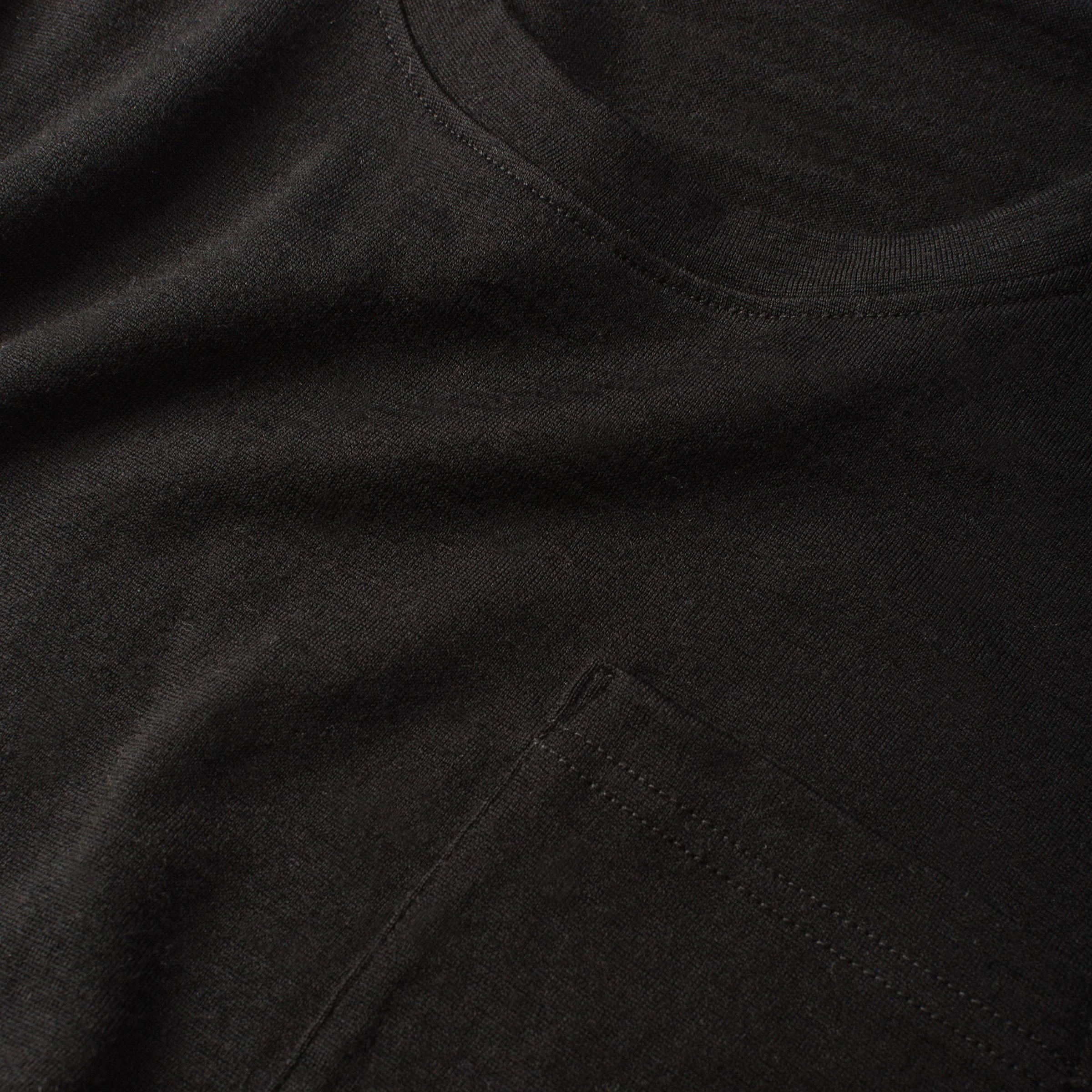 The Crewneck Pocket Tee in Black Merino - Image 4