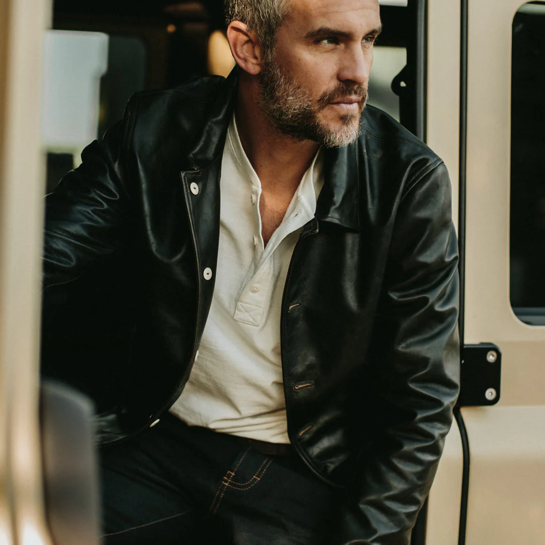 The Cuyama Jacket in Cola Leather - Image 2
