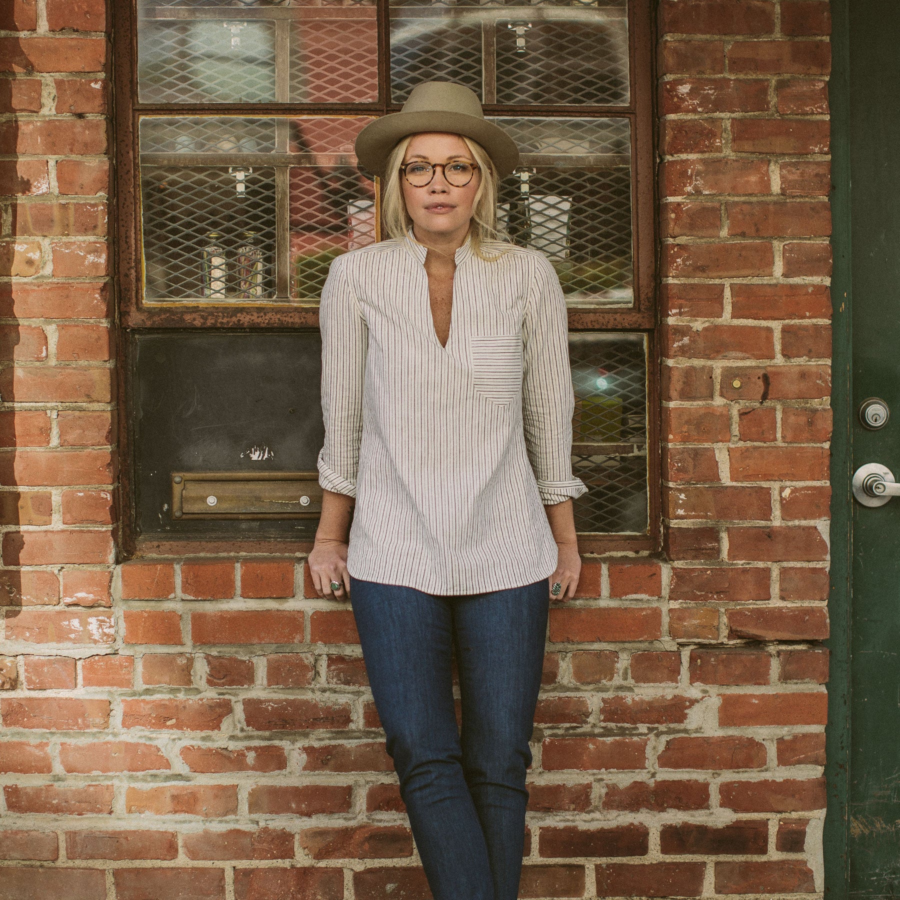 The Edie Popover in French Ticking Stripe - Image 3